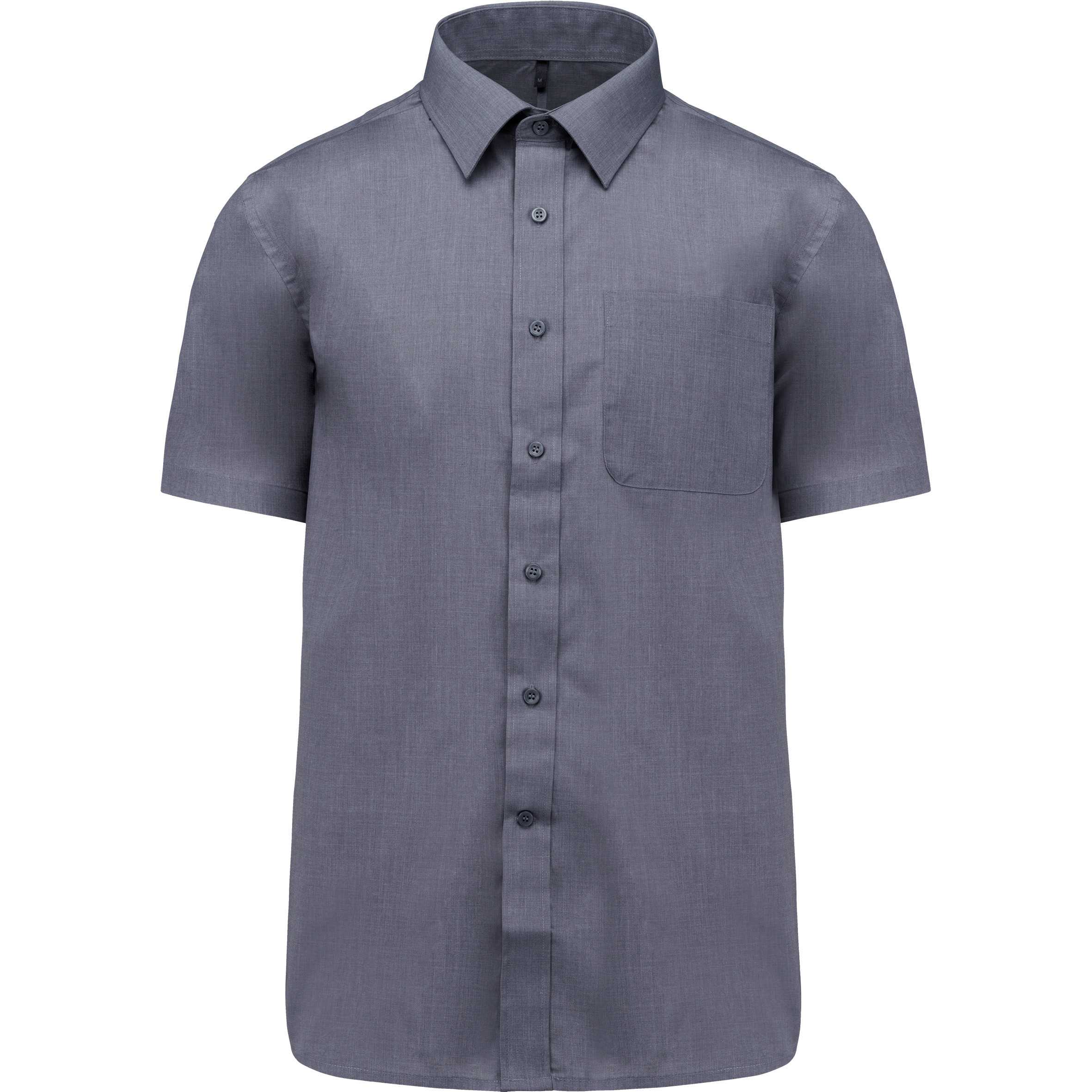 Camisa popelina de polialgodón manga corta de fácil cuidado hombre Urban Grey