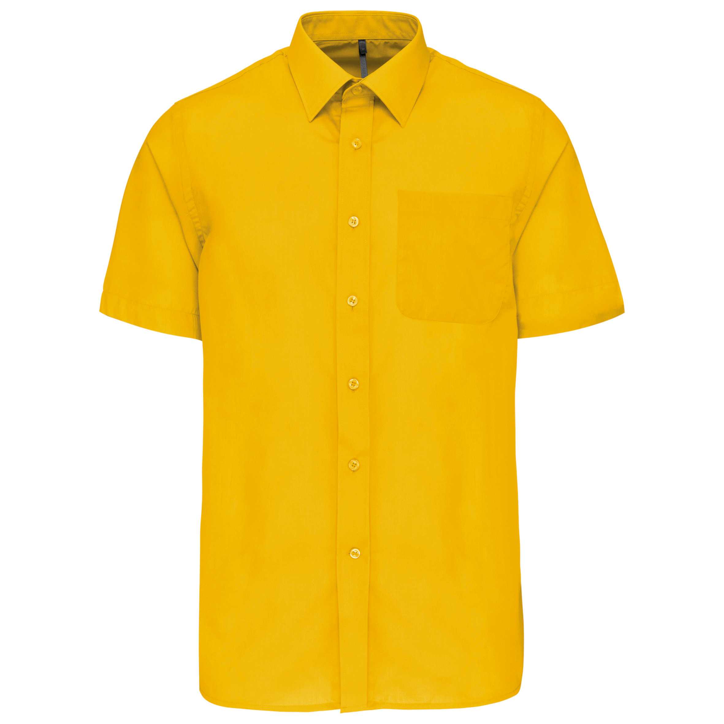 Camisa popelina de polialgodón manga corta de fácil cuidado hombre Yellow