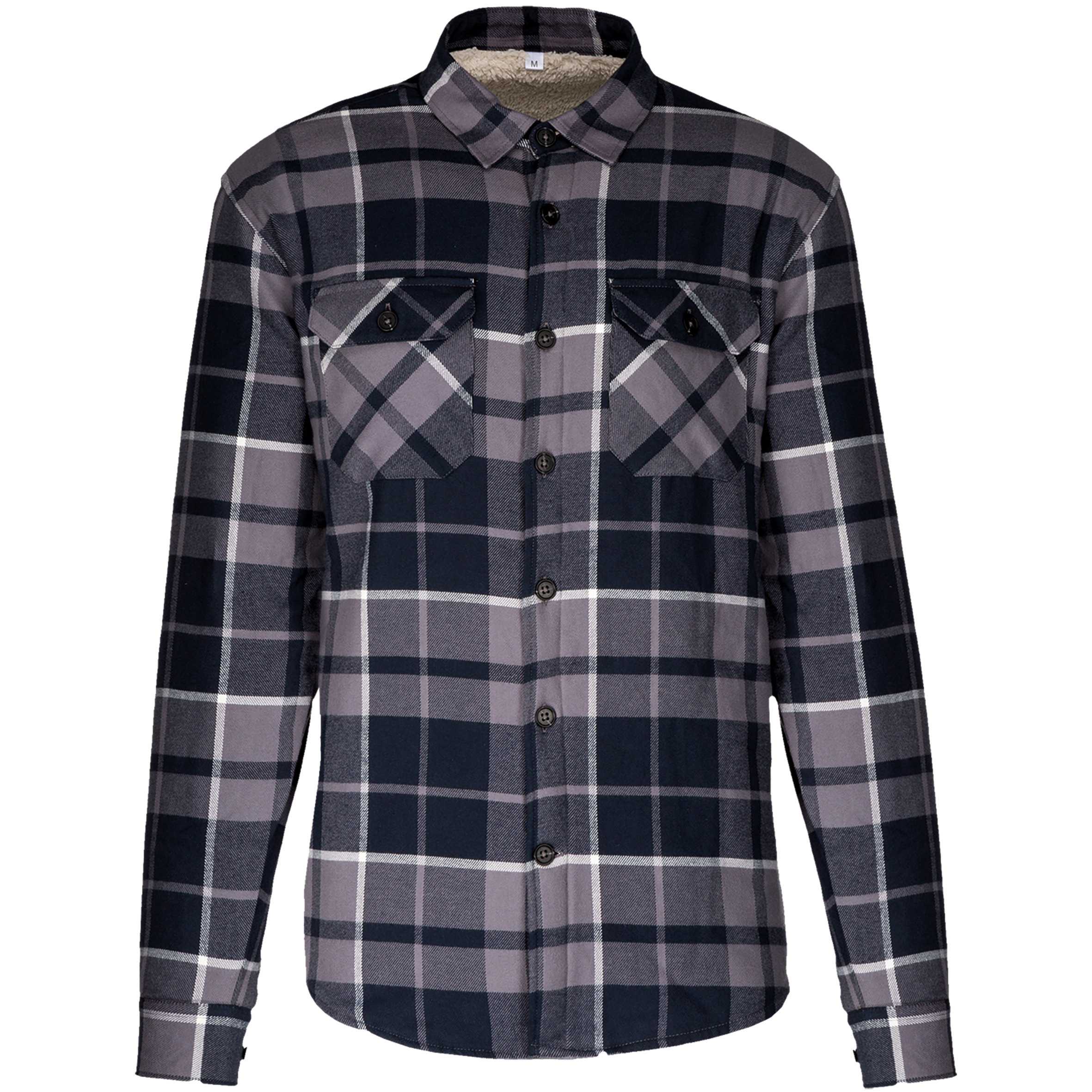 Sobrecamisa leñador forro de sherpa Storm Grey / Navy checked