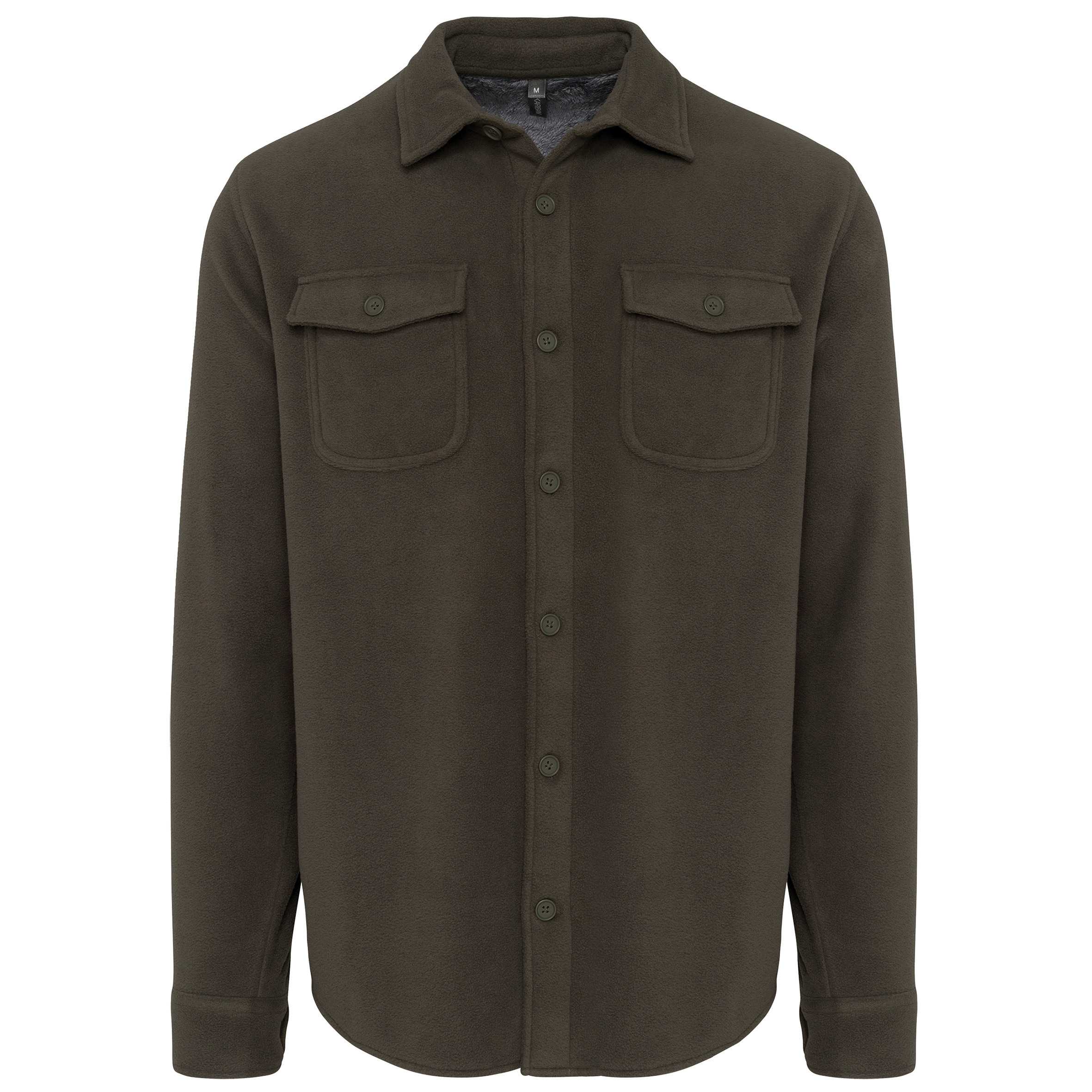 Sobrecamisa polar con forro de sherpa Dark Khaki / Storm Grey
