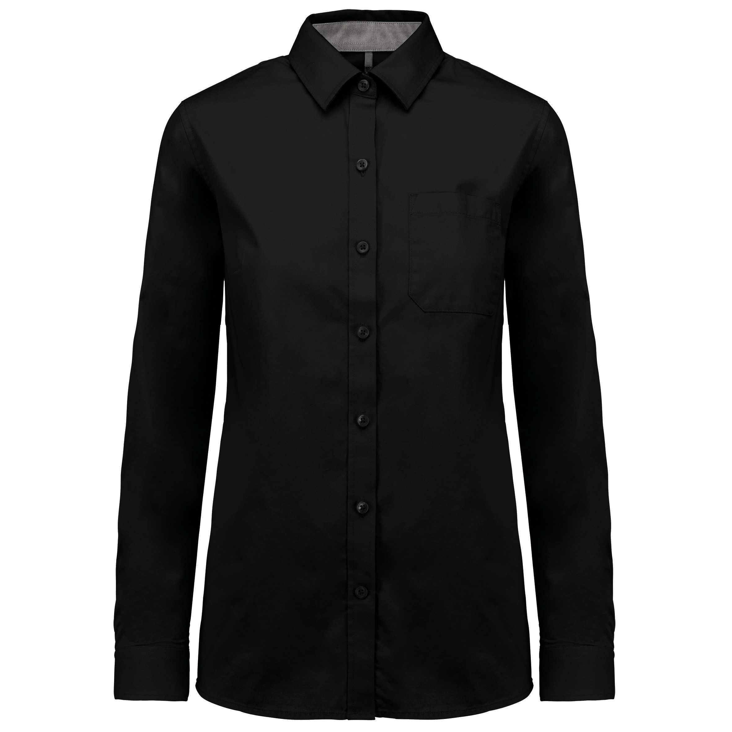 Camisa de algodón Nevada de manga larga para mujer Black