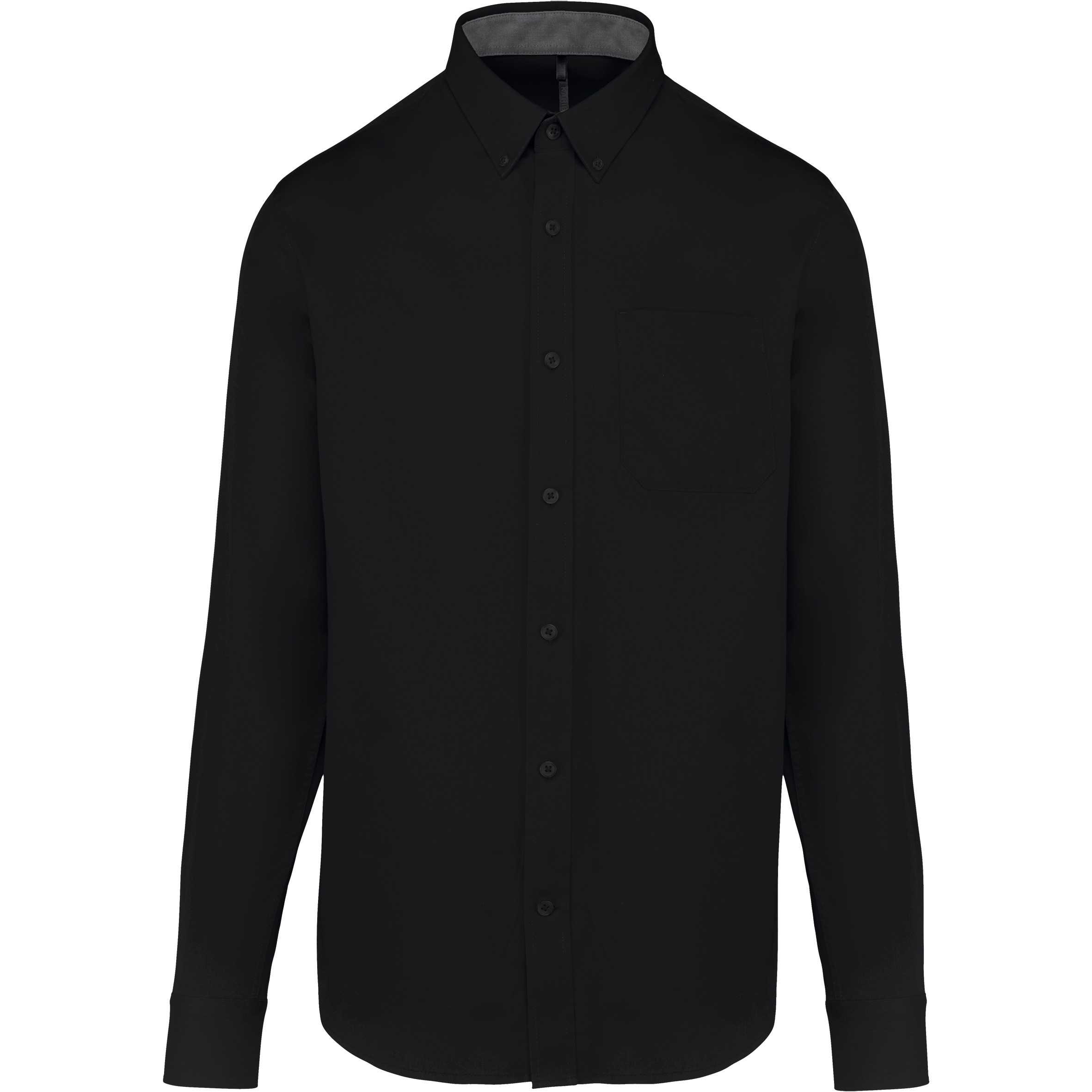 Camisa de algodón Nevada de manga larga para hombre Black