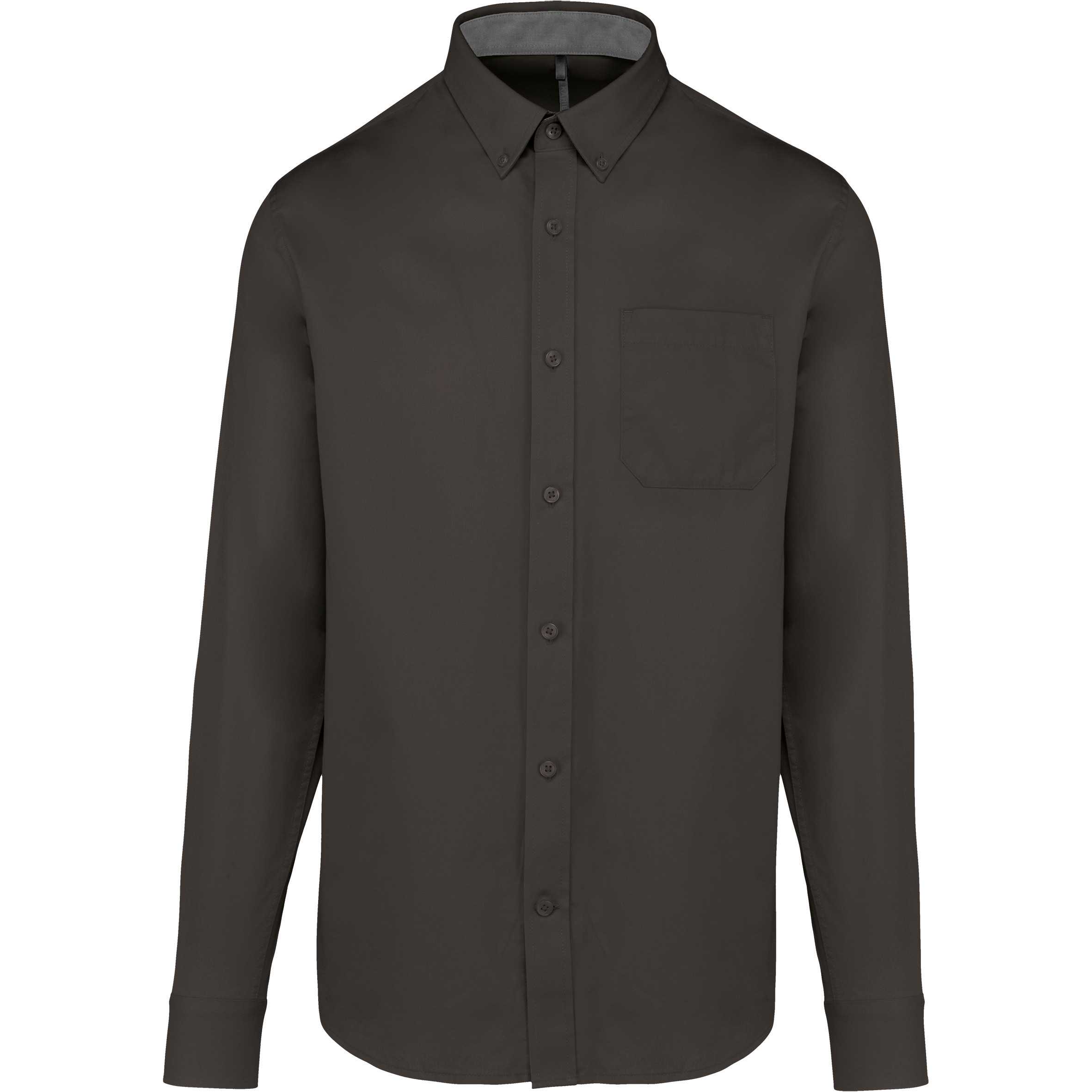 Camisa de algodón Nevada de manga larga para hombre Dark Grey