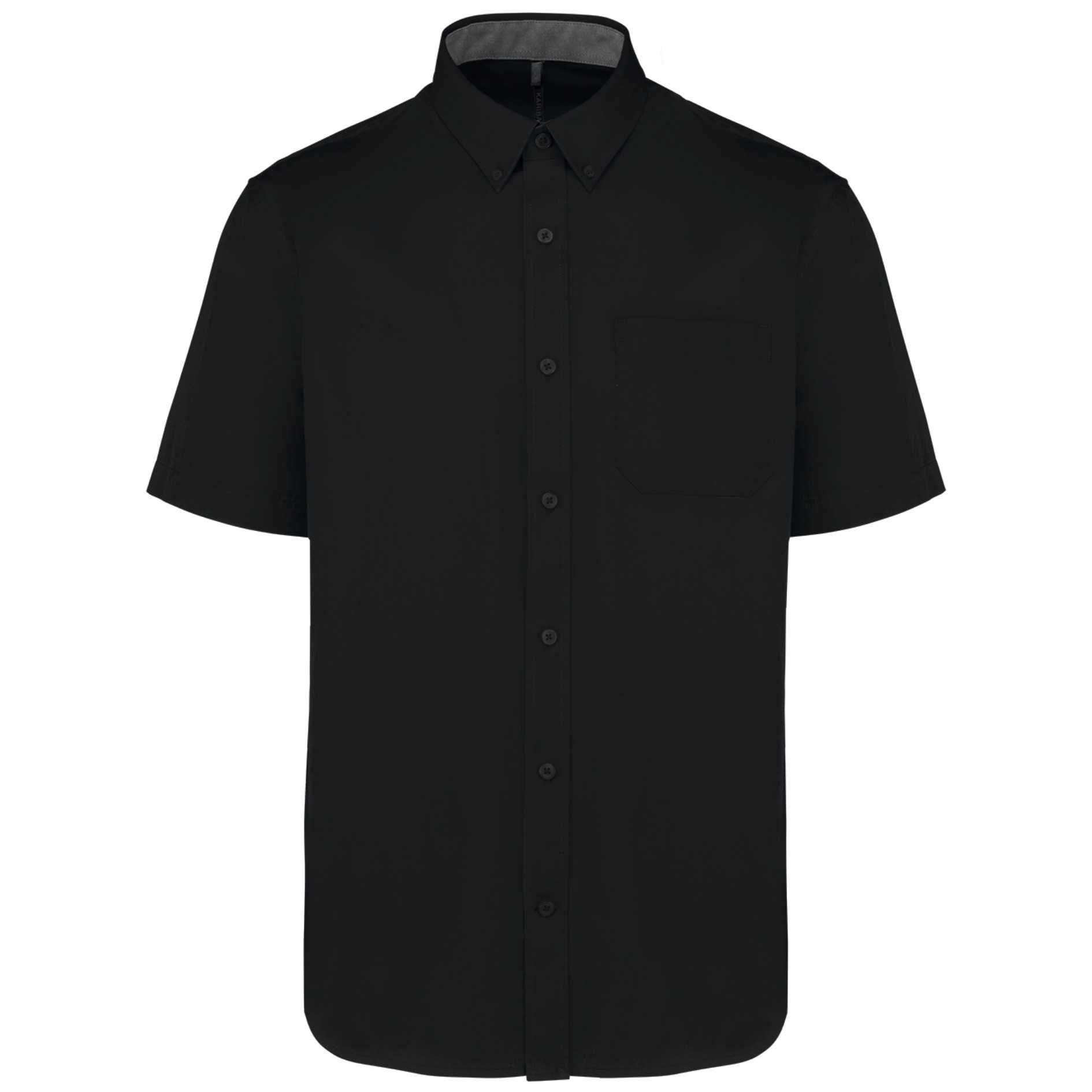 Camisa de algodón Ariana III manga corta hombre Black