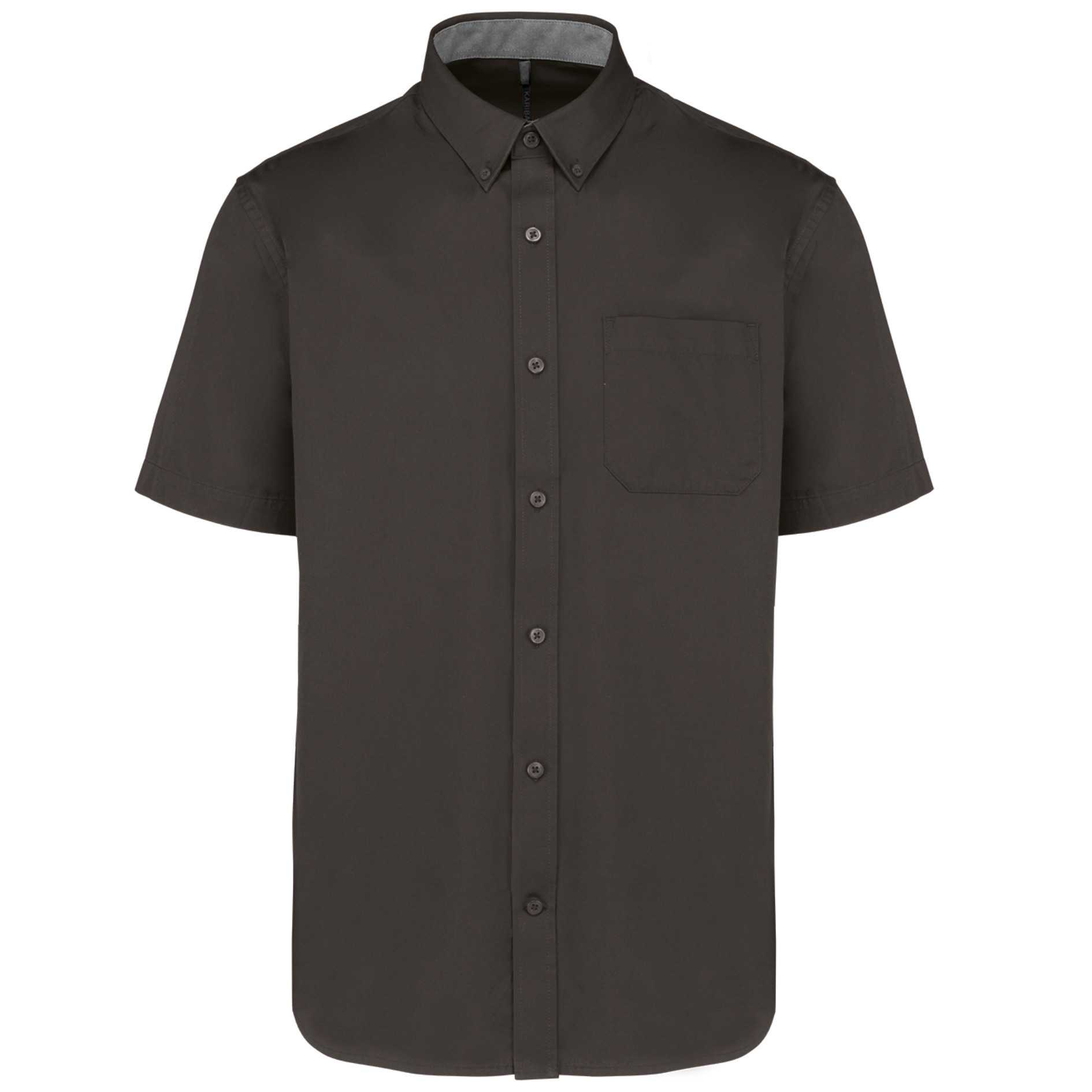 Camisa de algodón Ariana III manga corta hombre Dark Grey