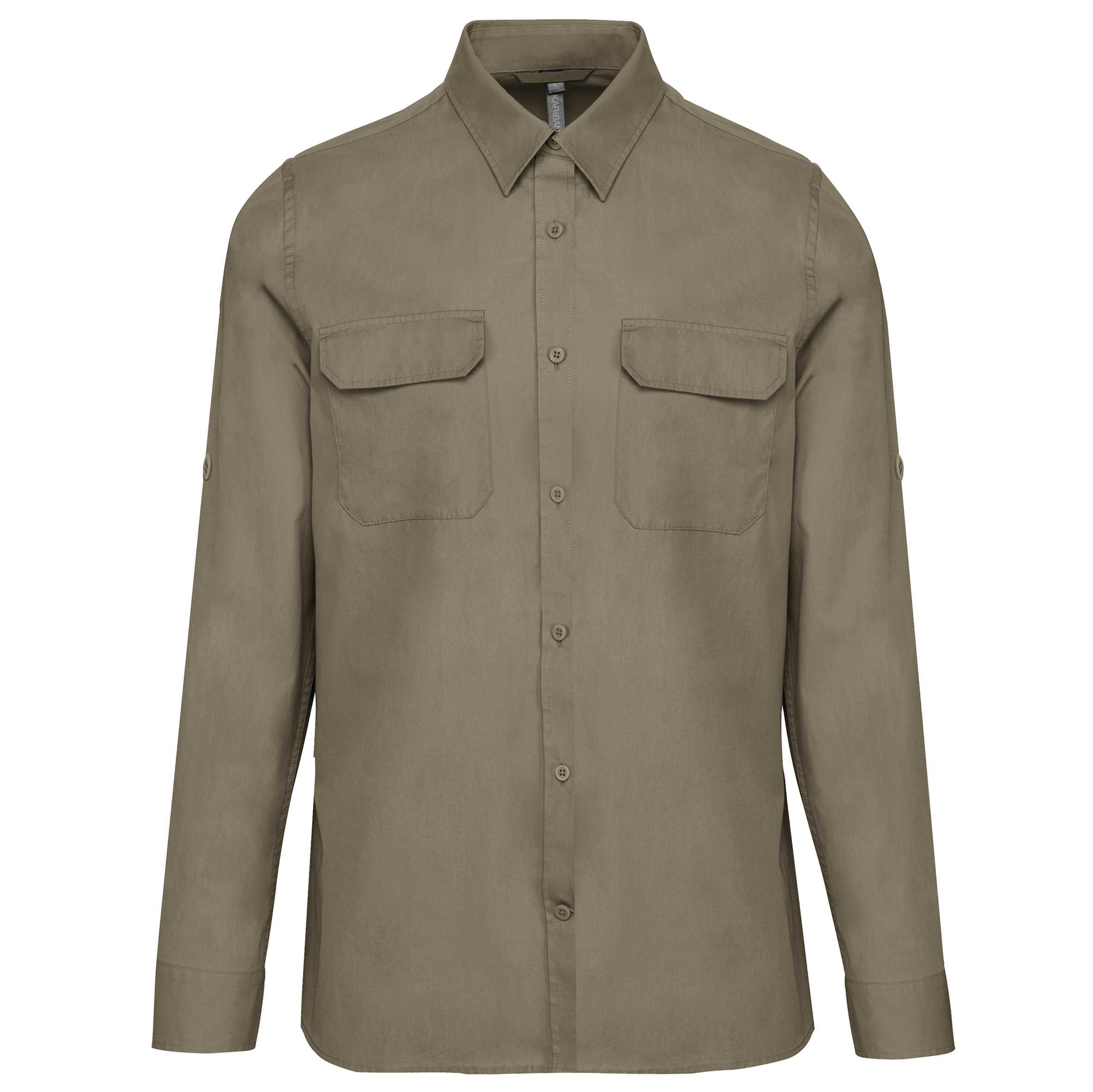 Camisa Safari manga larga hombre Light khaki