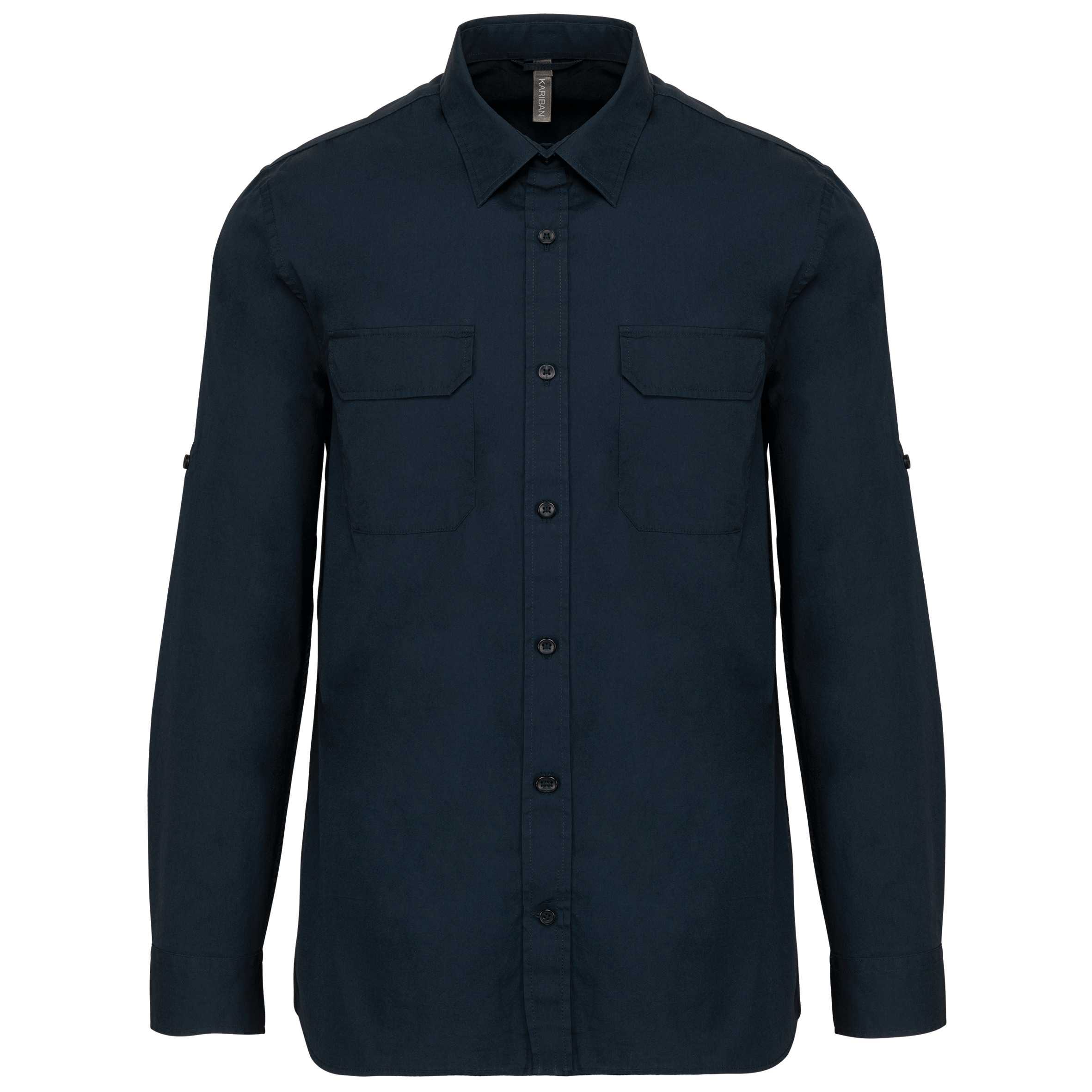 Camisa Safari manga larga hombre Navy