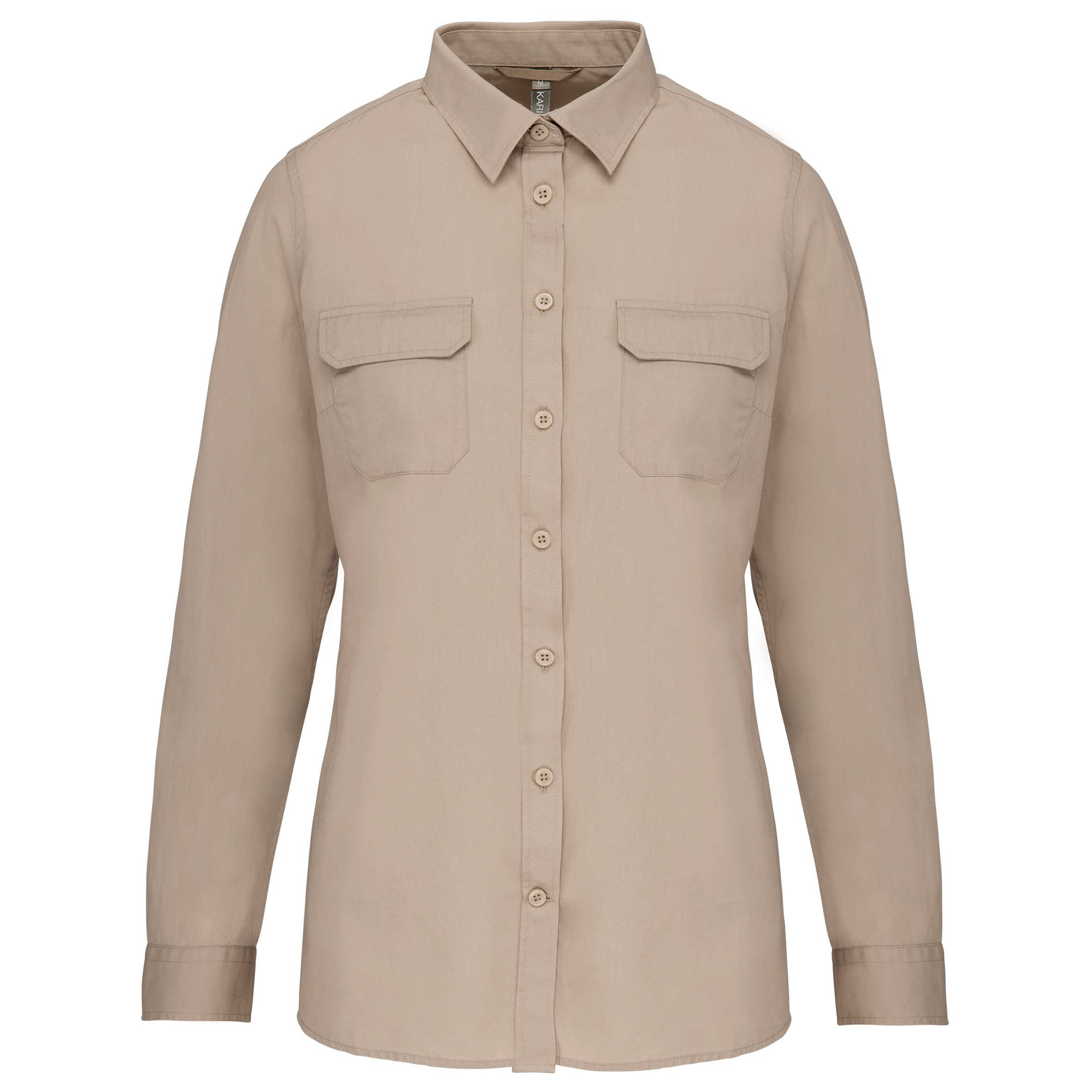Camisa Safari manga larga mujer Beige