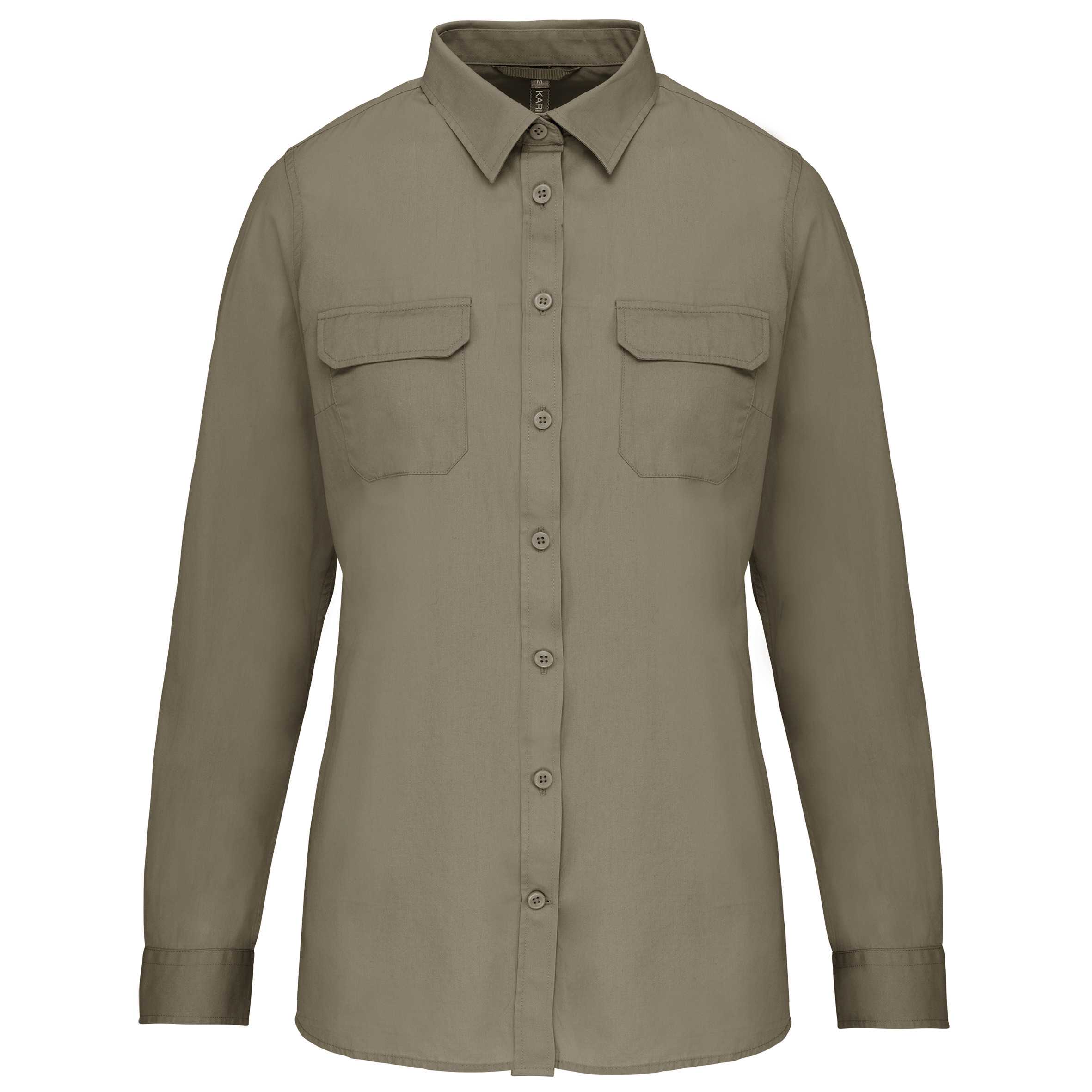 Camisa Safari manga larga mujer Light khaki