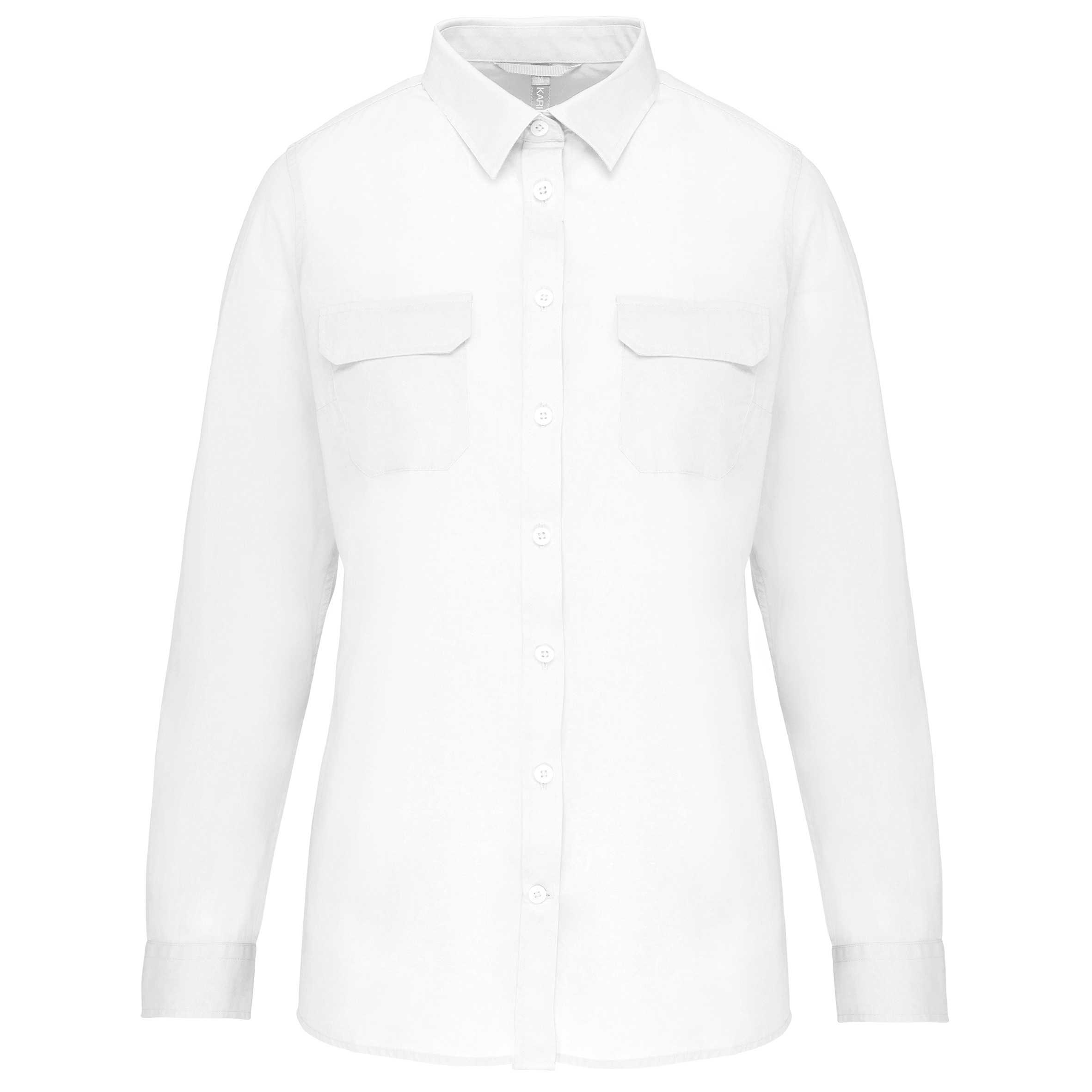 Camisa Safari manga larga mujer White