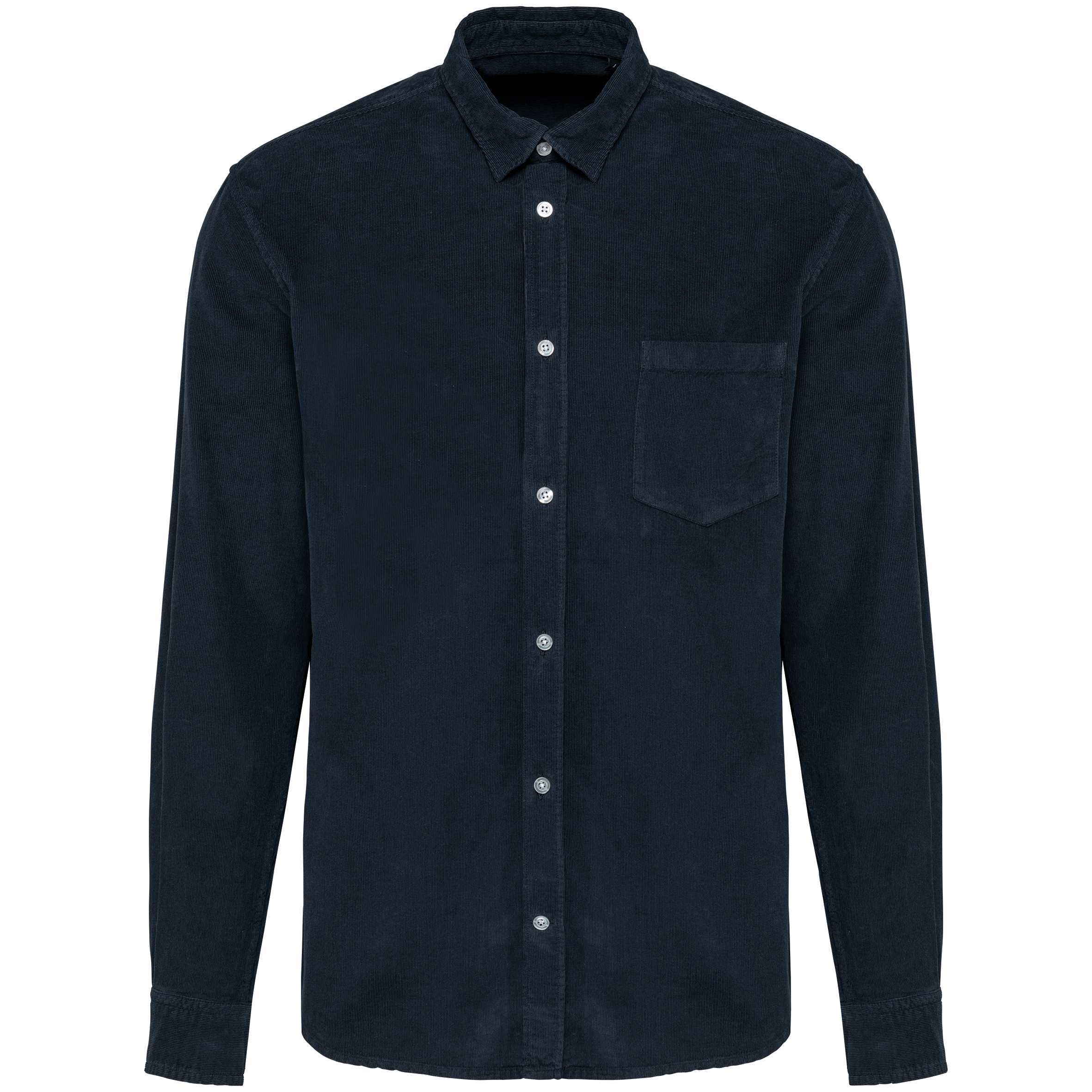 Camisa de pana manga larga hombre Washed dark navy
