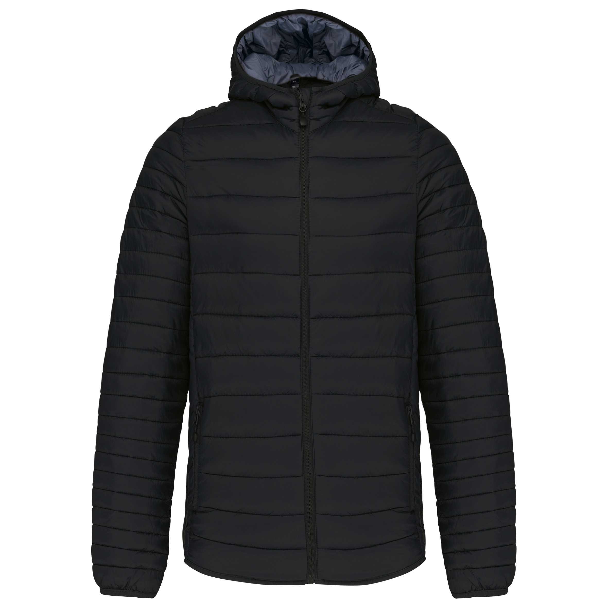 Chaqueta acolchada y ligera con capucha hombre Black