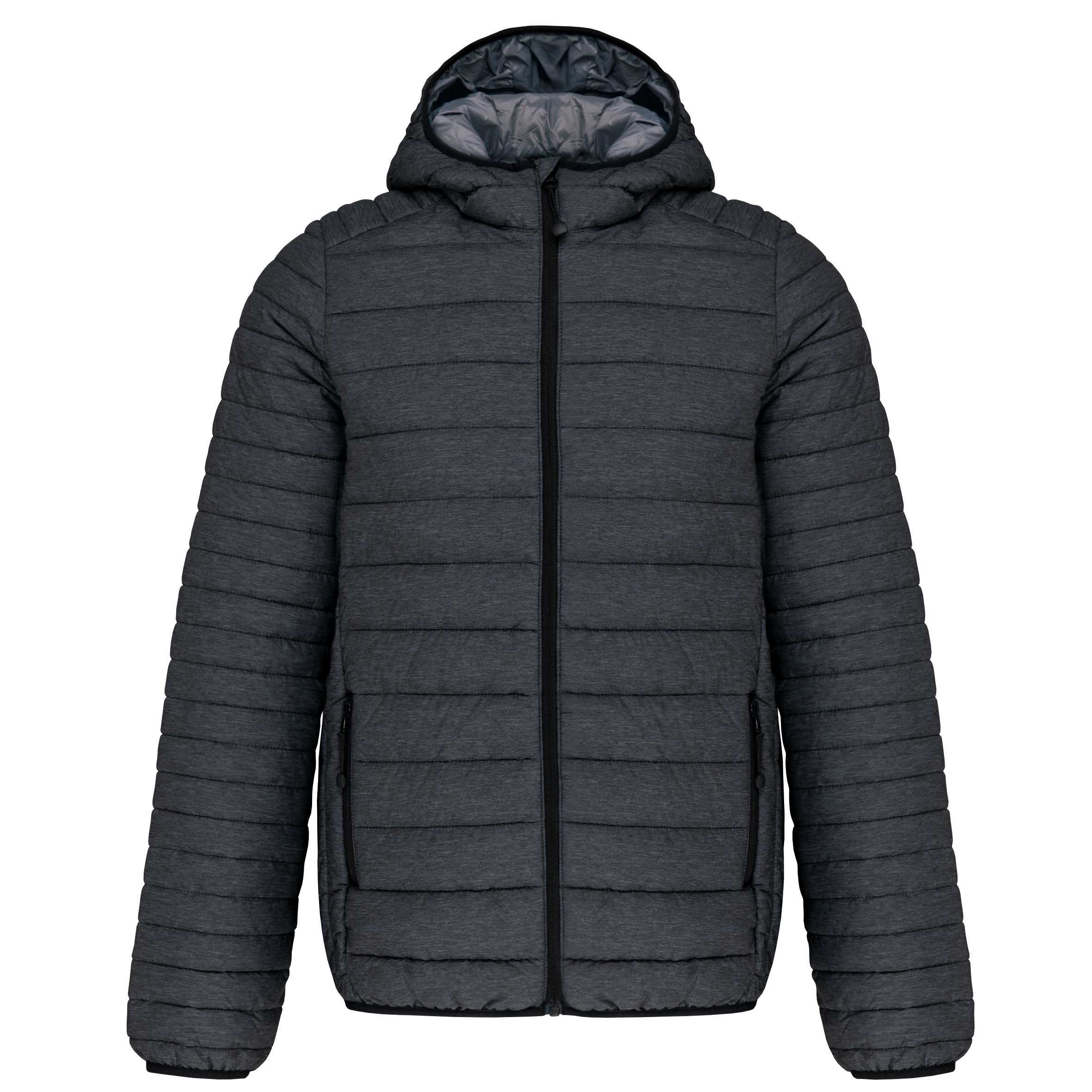 Chaqueta acolchada y ligera con capucha hombre Marl Dark Grey