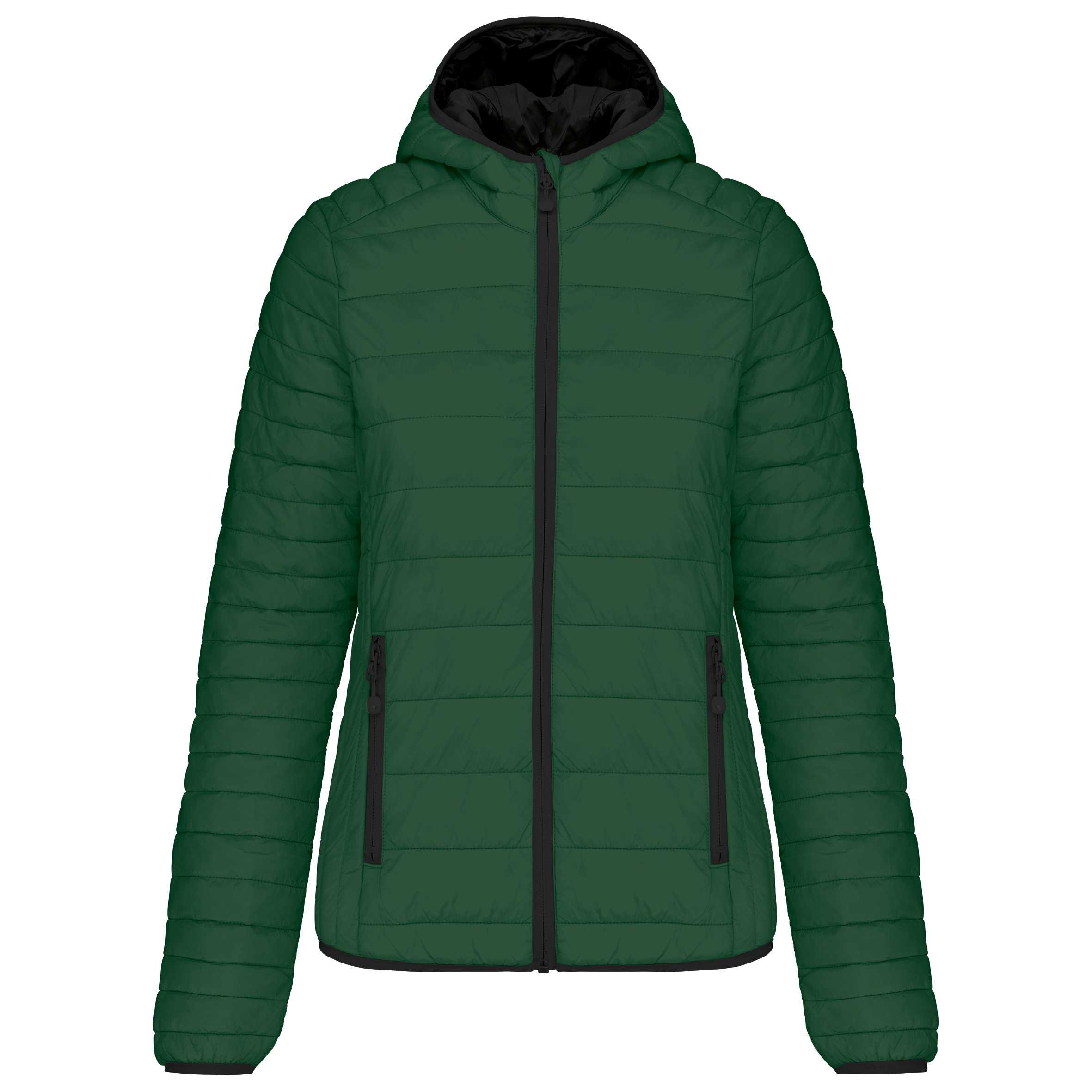 Chaqueta acolchada y ligera con capucha mujer Forest Green