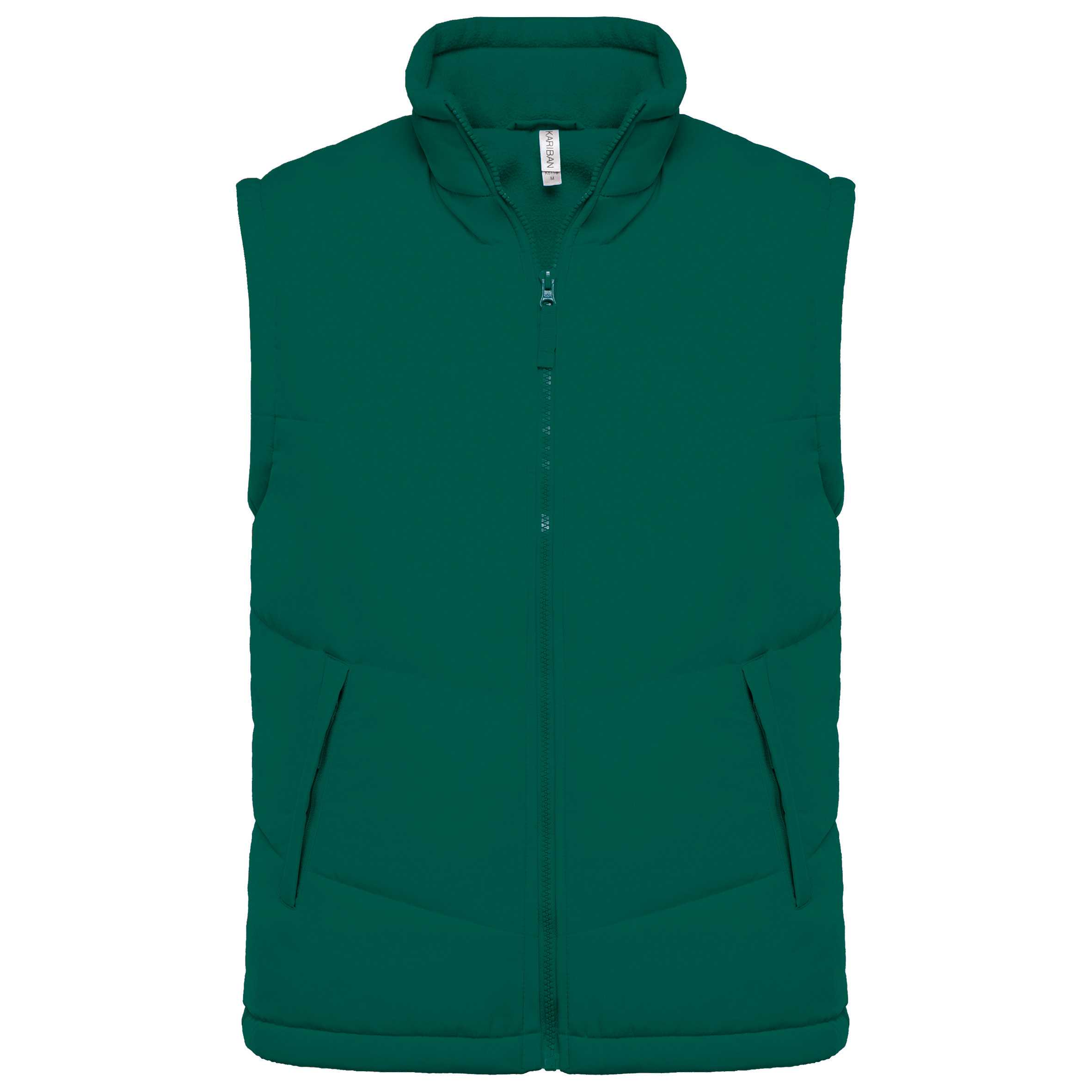 Chaleco acolchado con forro de polar Dark green