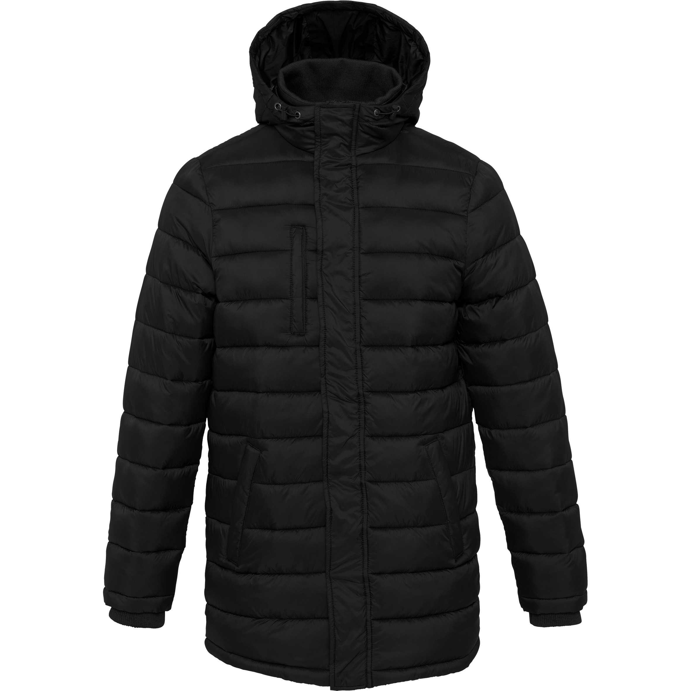 Parka ligera acolchada con capucha para hombre Black