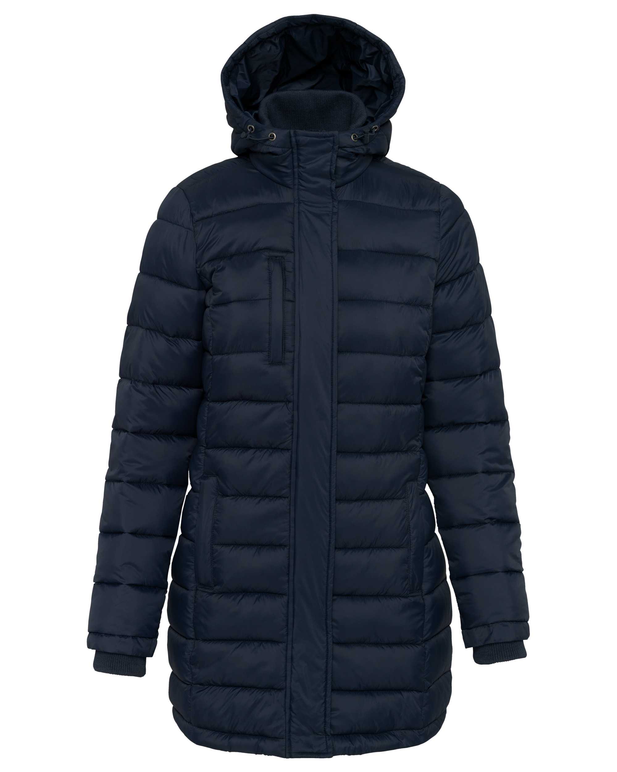 Parka ligera acolchada con capucha para mujer Navy