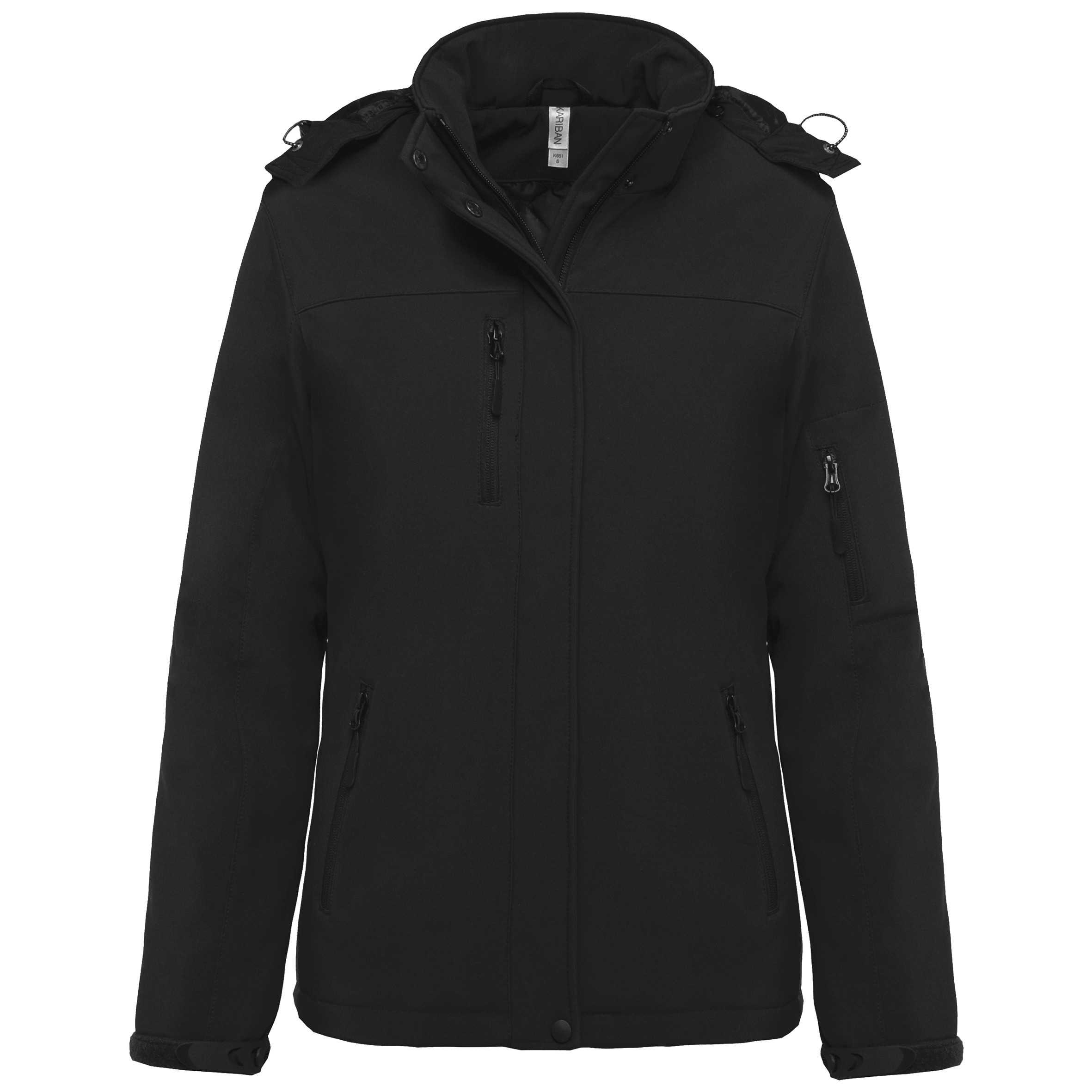 Parka softshell acolchada con capucha mujer Black
