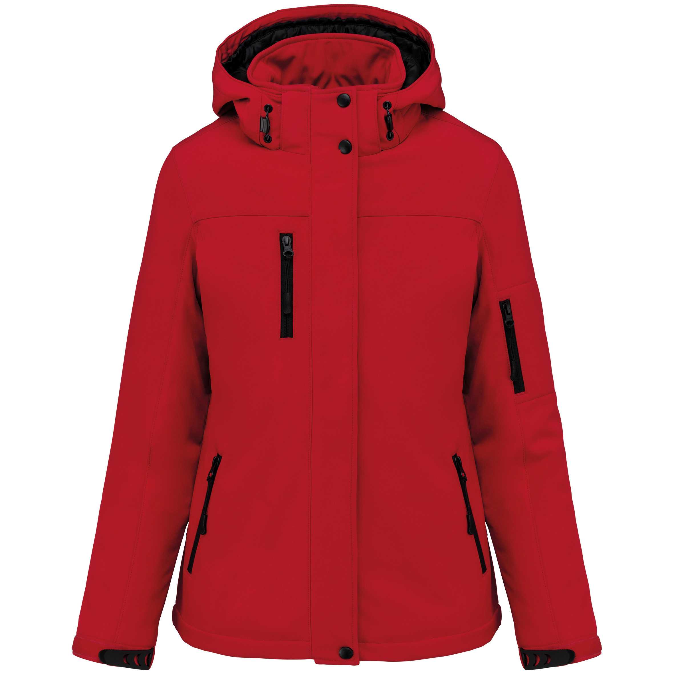 Parka softshell acolchada con capucha mujer Red