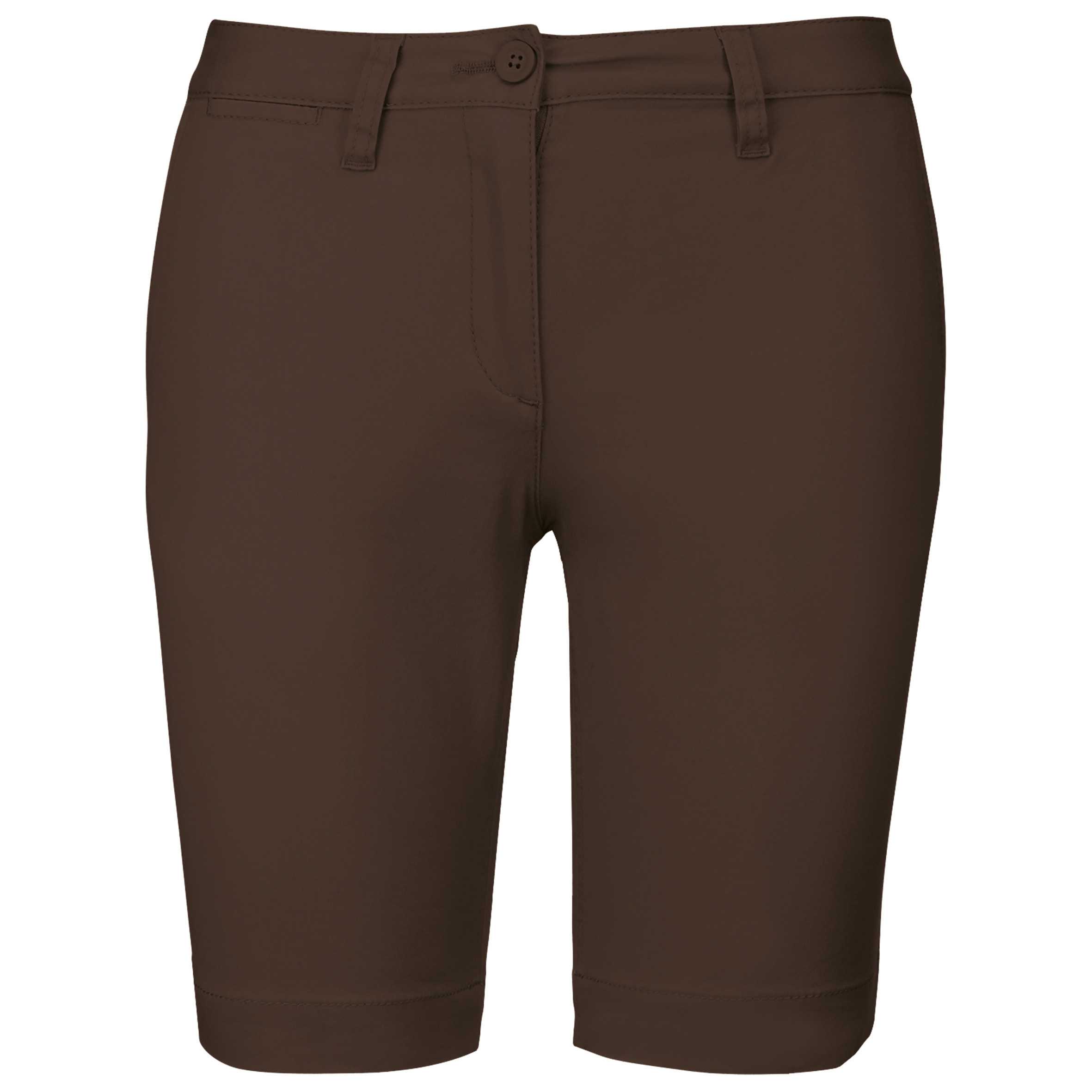 Bermuda chino mujer Chocolate
