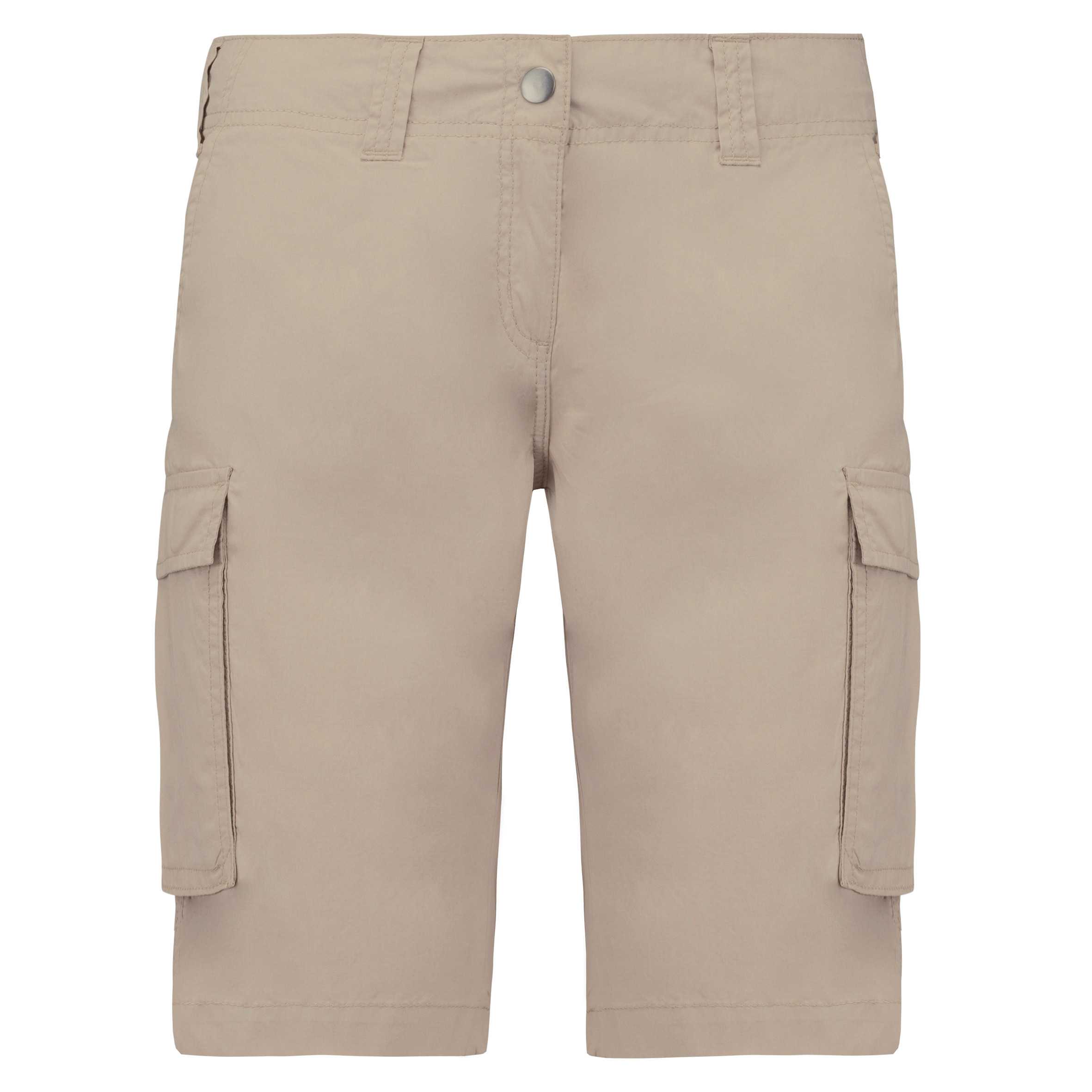 Bermuda ligera multibolsillos para mujer Beige