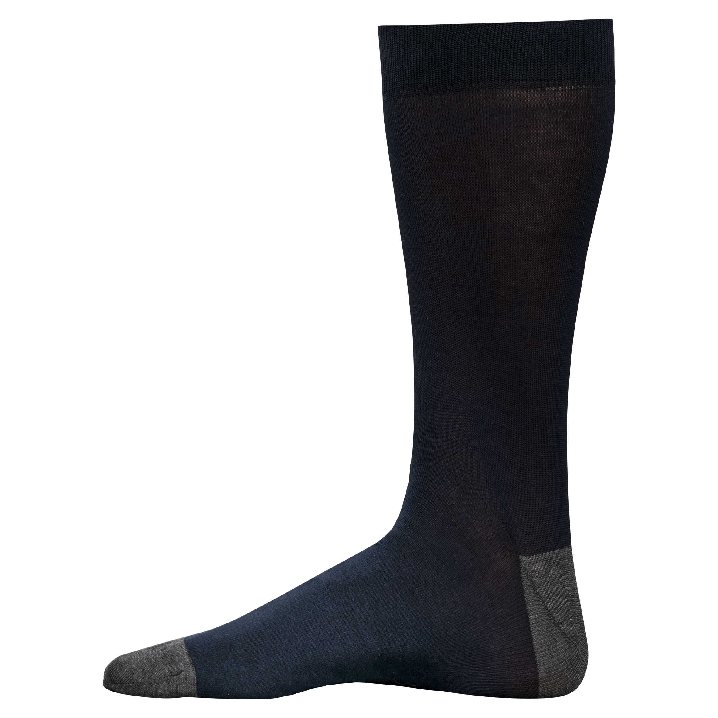 Calcetines de vestir algodón organicó mercerizado "Origine France garantie" Navy / Dark Grey Heather