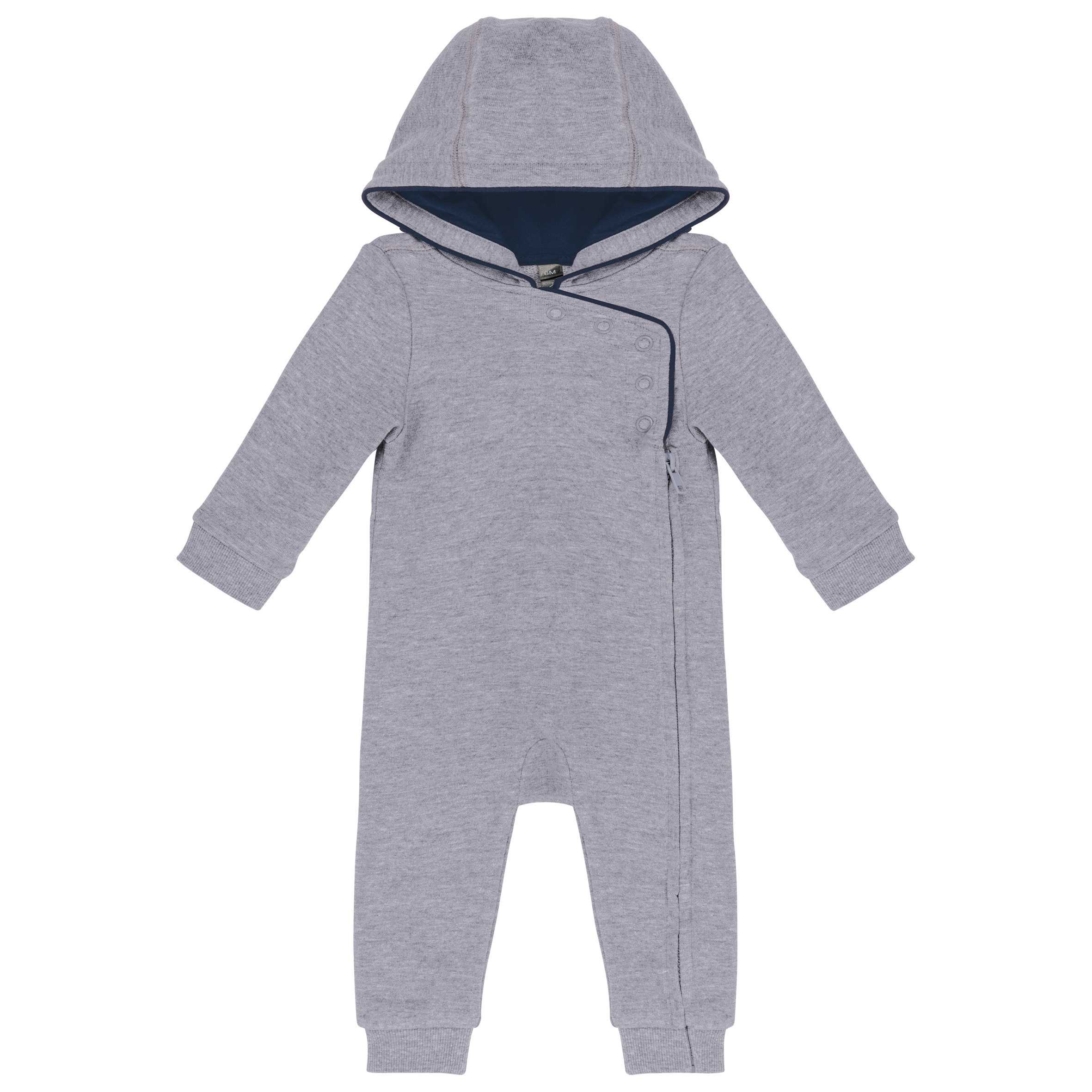 Mono con capucha bebé Oxford Grey / Navy