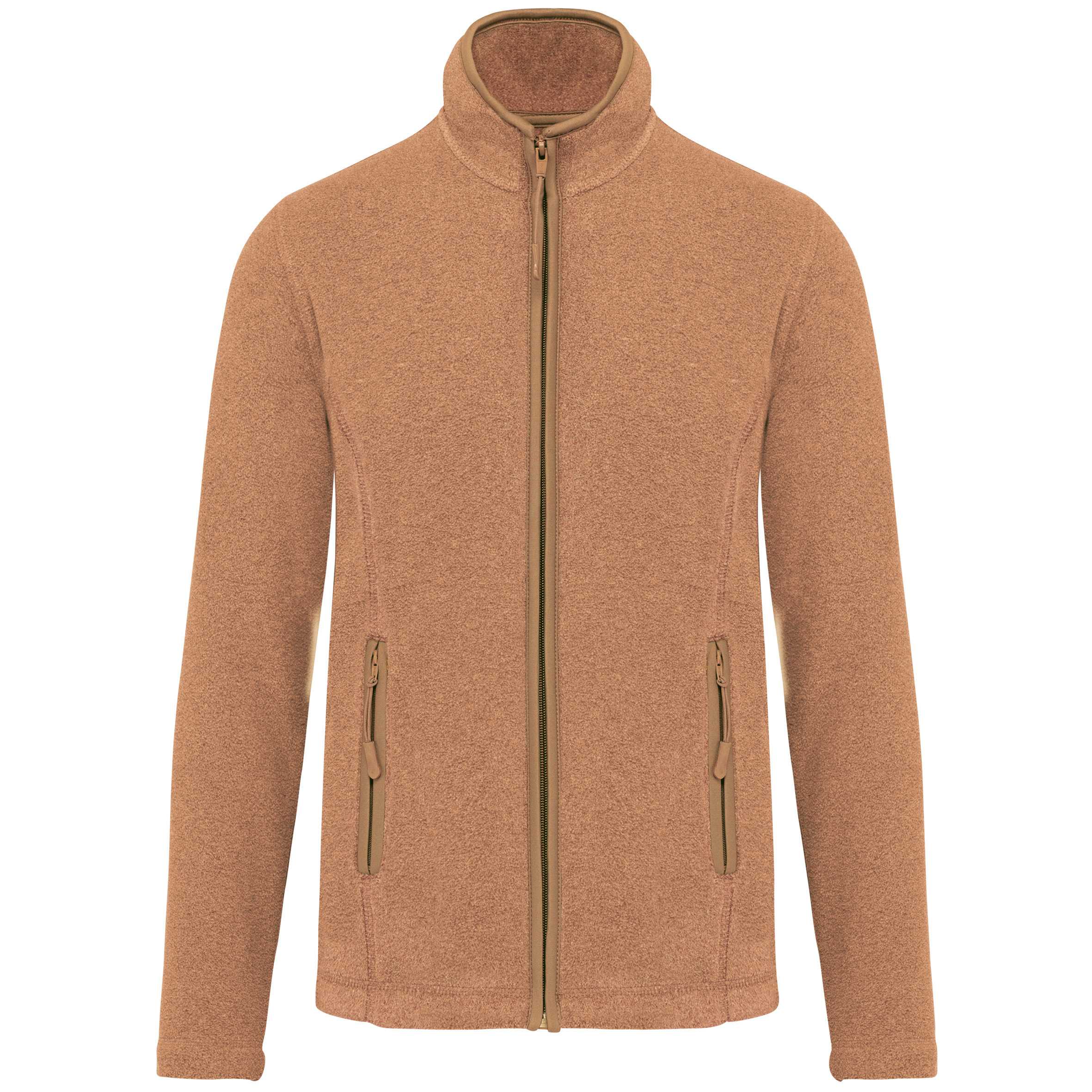 Chaqueta micropolar con cremallera mujer Camel Heather
