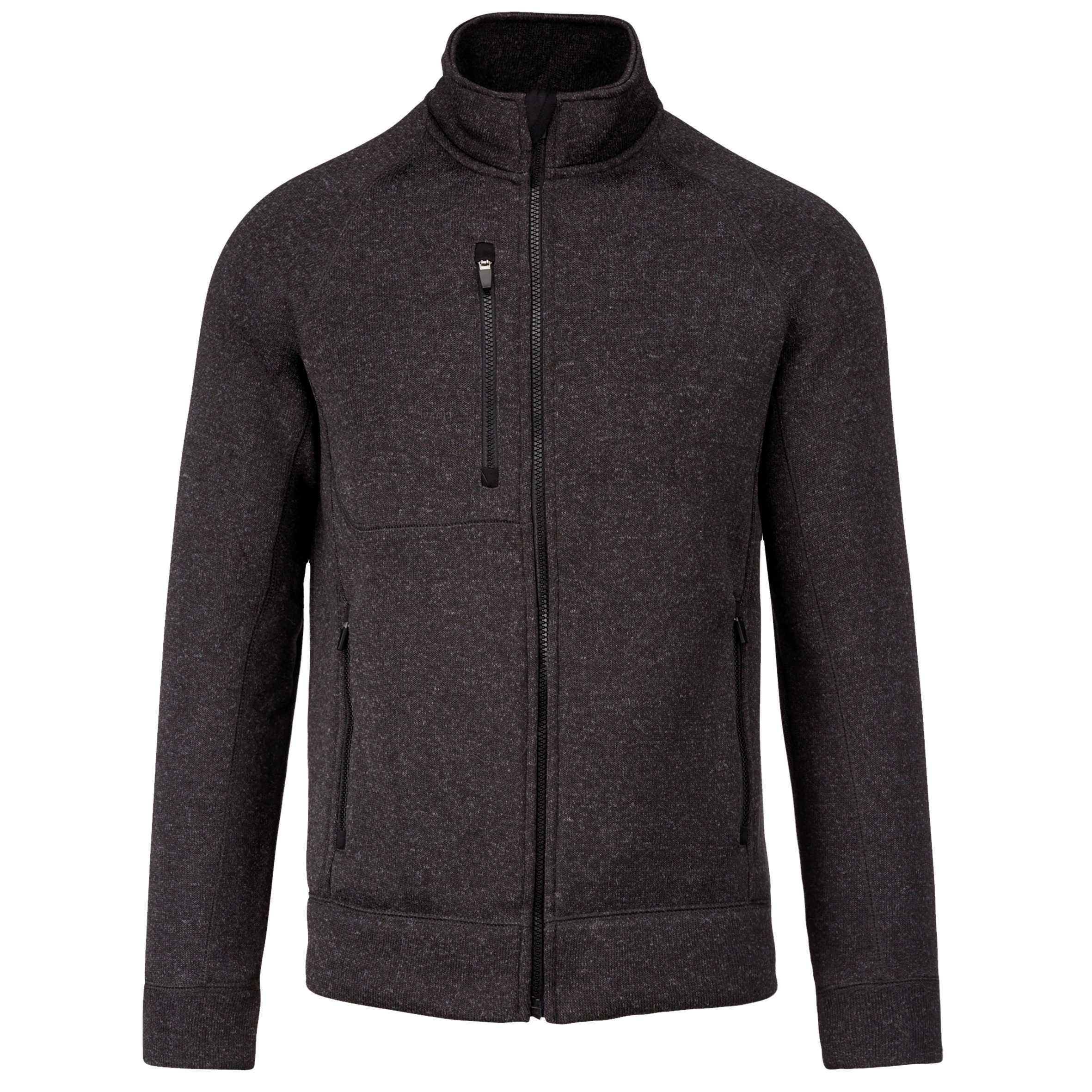 Chaqueta jaspeada con cremallera hombre Dark Grey Melange