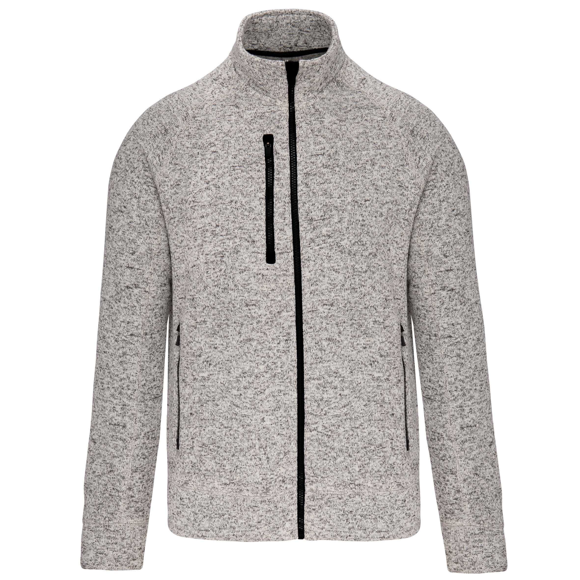 Chaqueta jaspeada con cremallera hombre Light Grey Melange