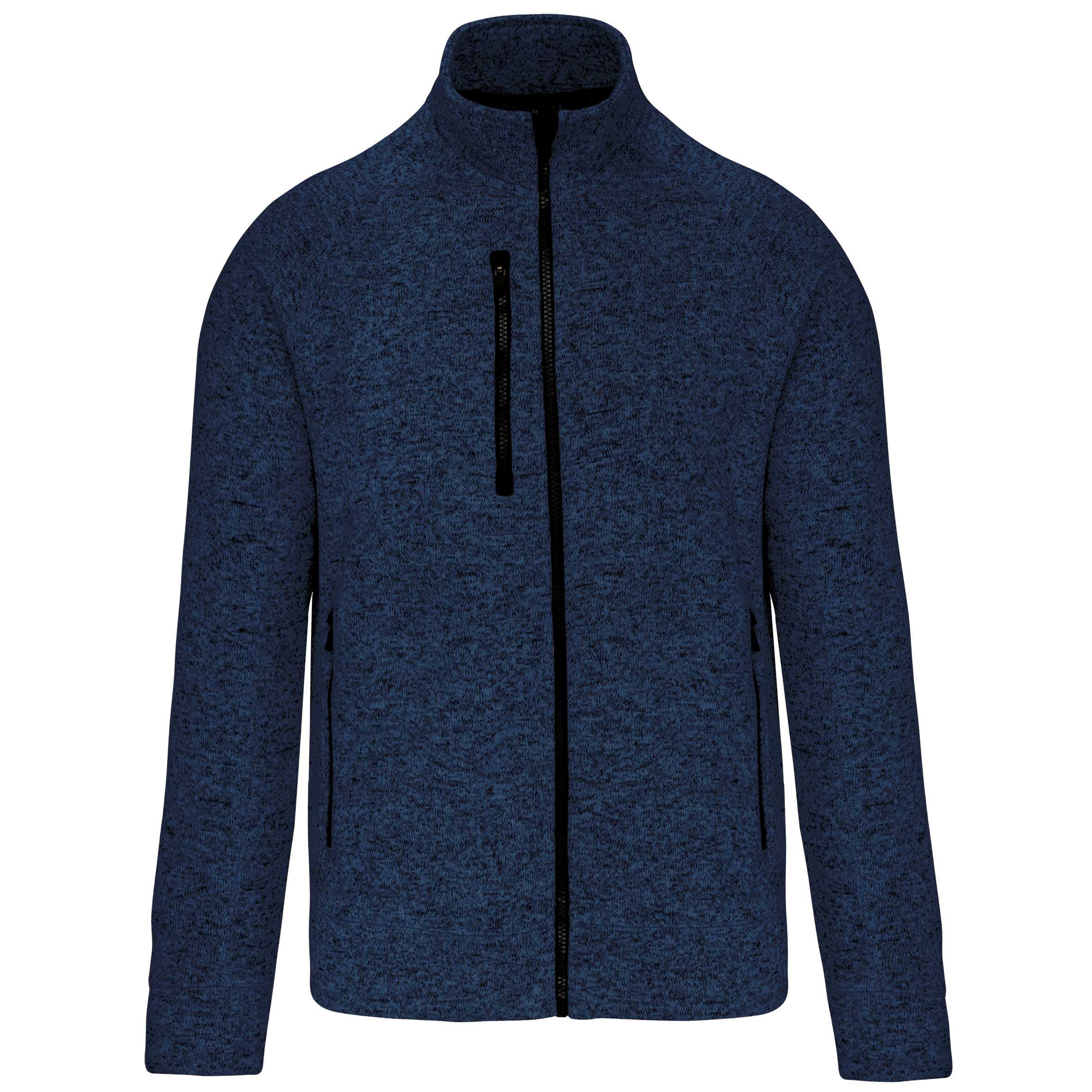Chaqueta jaspeada con cremallera hombre Navy Melange
