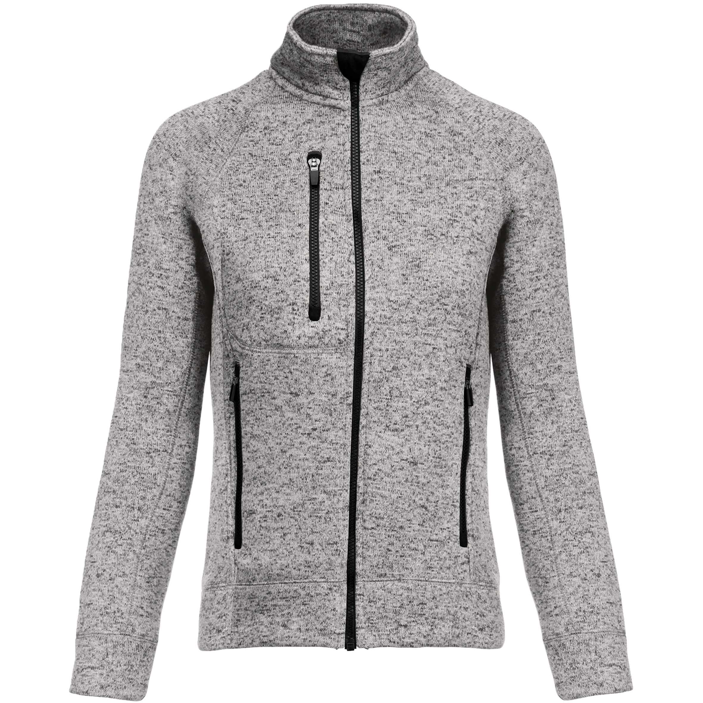Chaqueta jaspeada con cremallera mujer Light Grey Melange