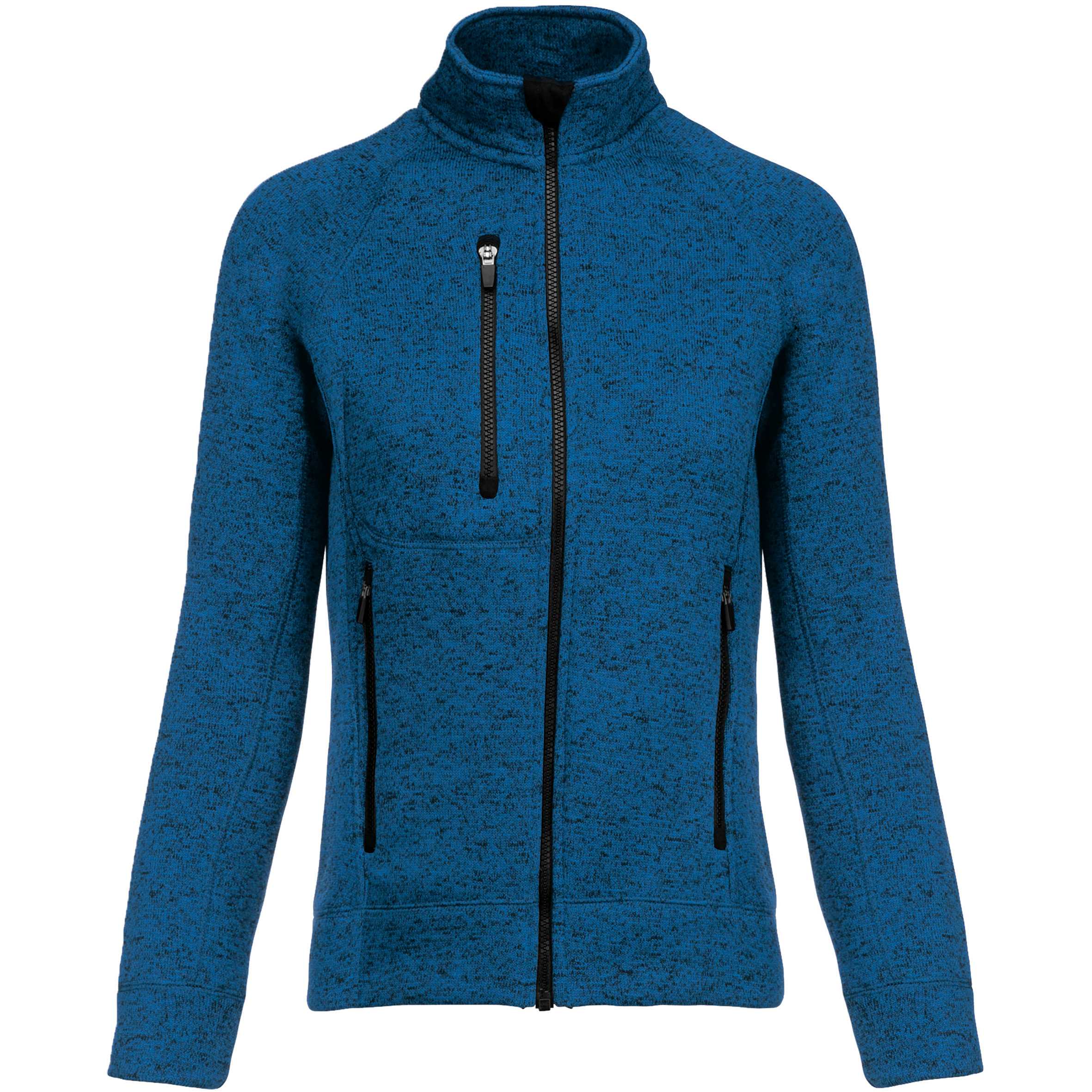 Chaqueta jaspeada con cremallera mujer Light Royal Blue Melange