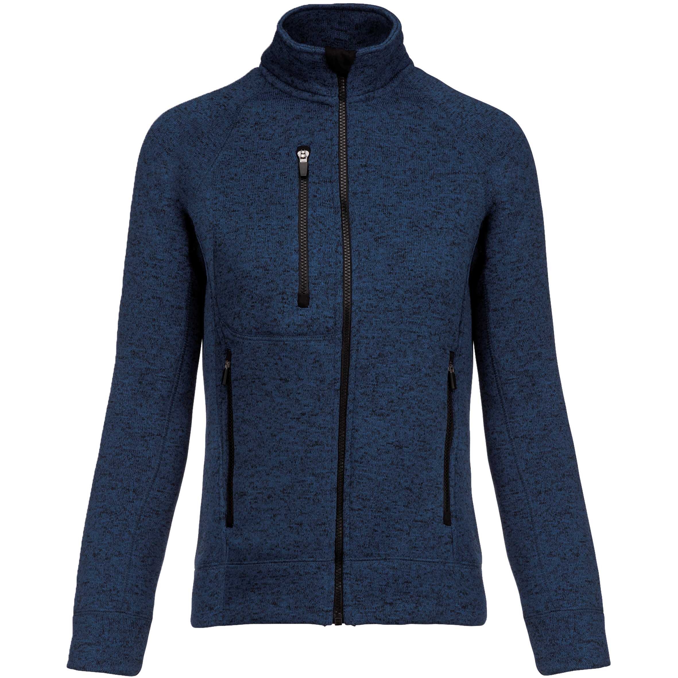 Chaqueta jaspeada con cremallera mujer Navy Melange
