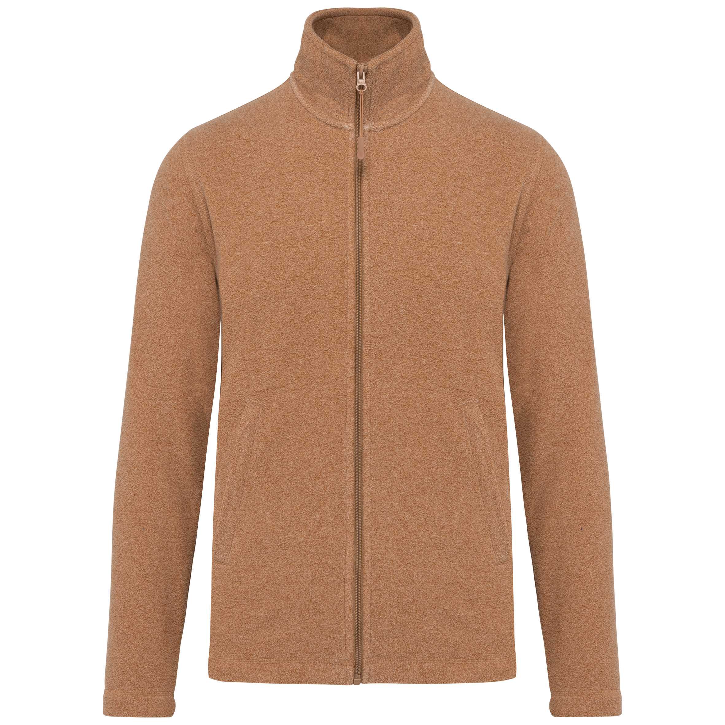 Chaqueta micropolar con cremallera hombre Camel Heather