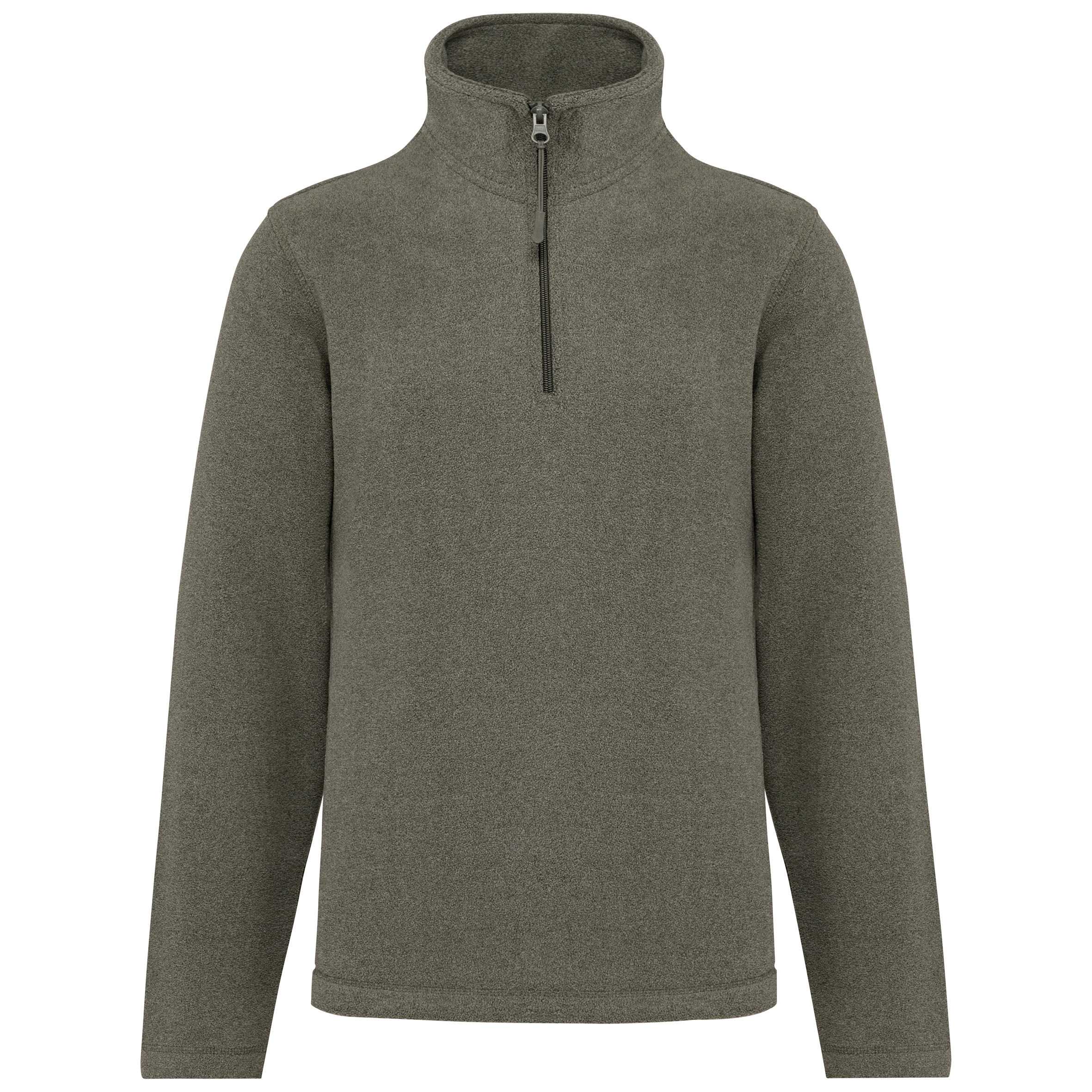 ENZO - Micropolar 1/4 Cremallera Green Marble Heather