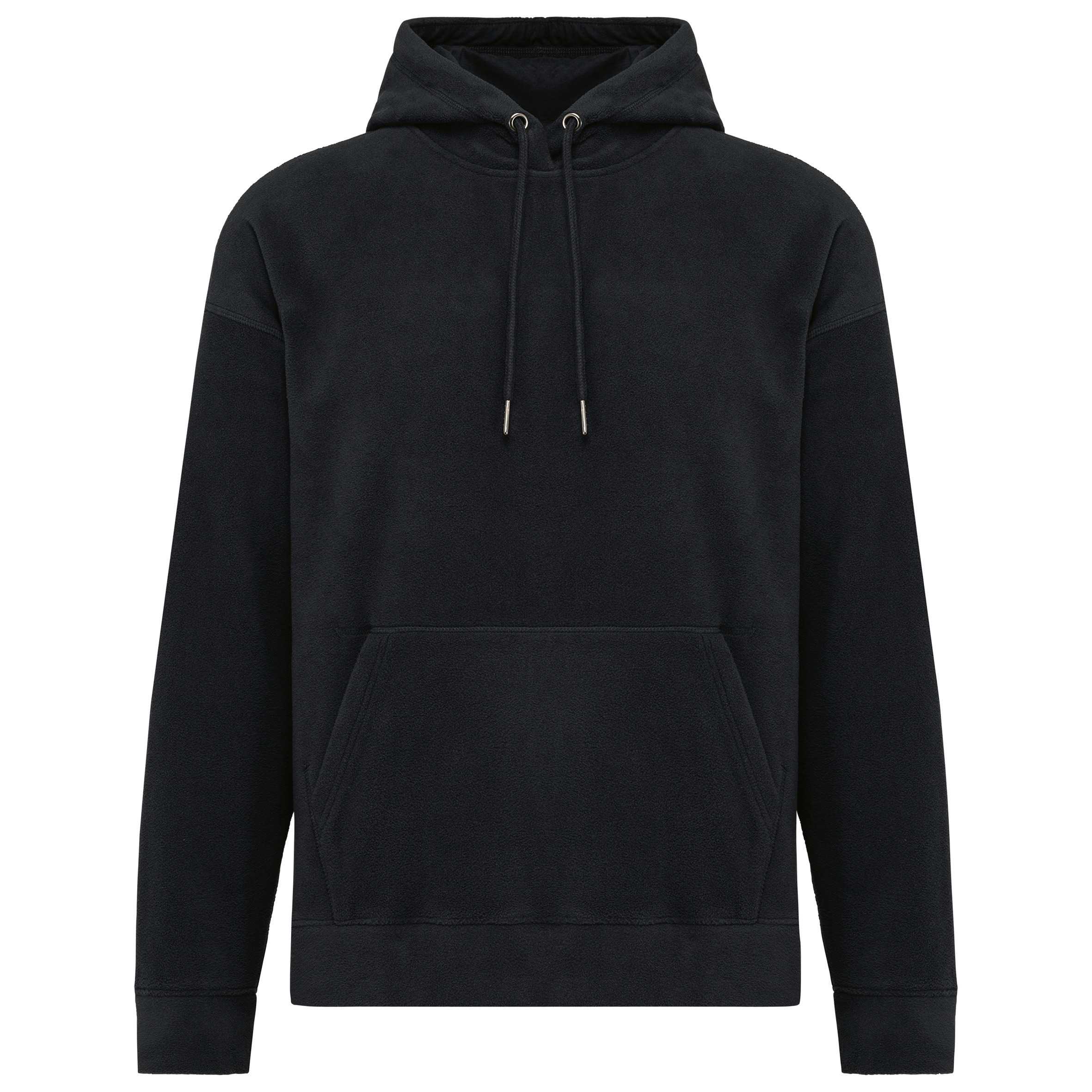 Sudadera oversize con capucha - micropolar reciclado - Unisex Black