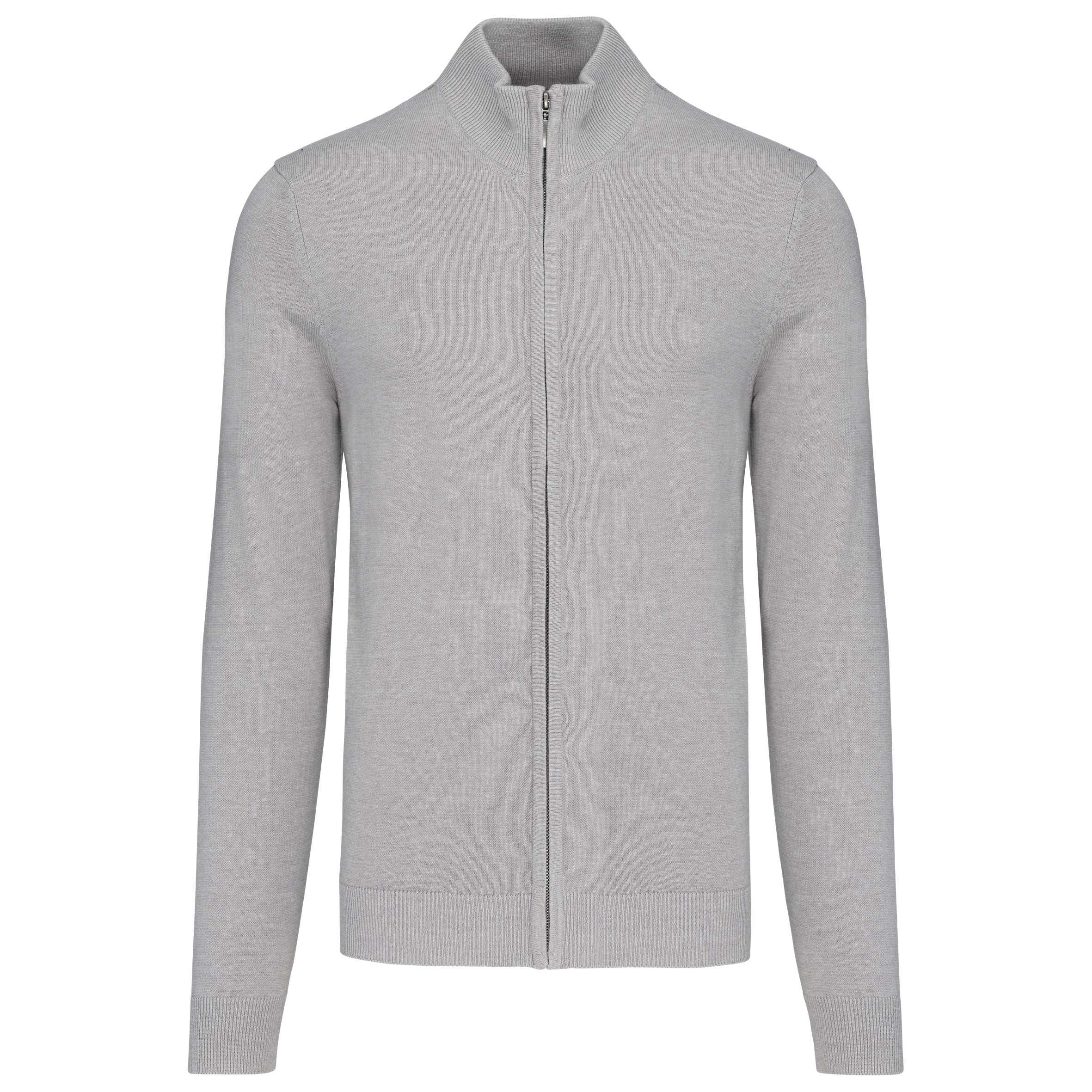 Chaqueta de punto con cremallera hombre Grey Melange