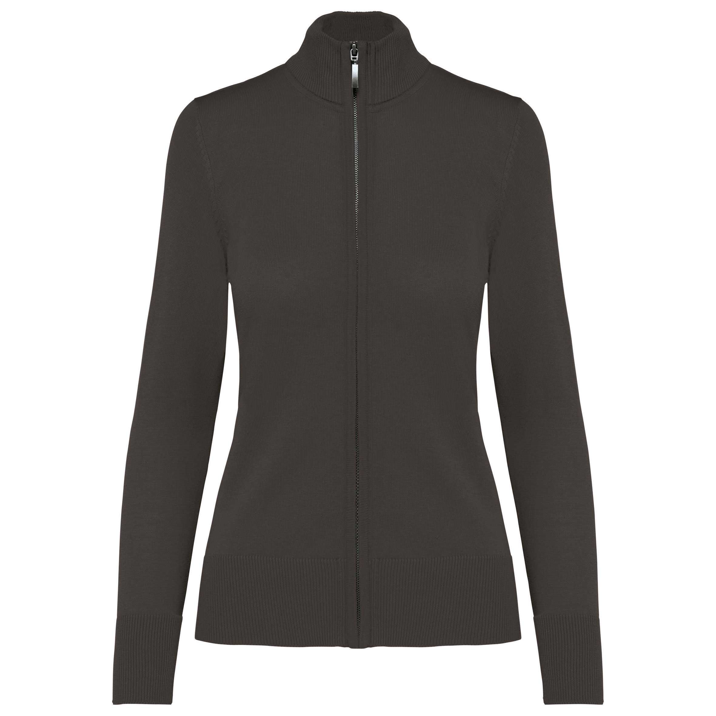 Chaqueta de punto con cremallera mujer Dark Grey