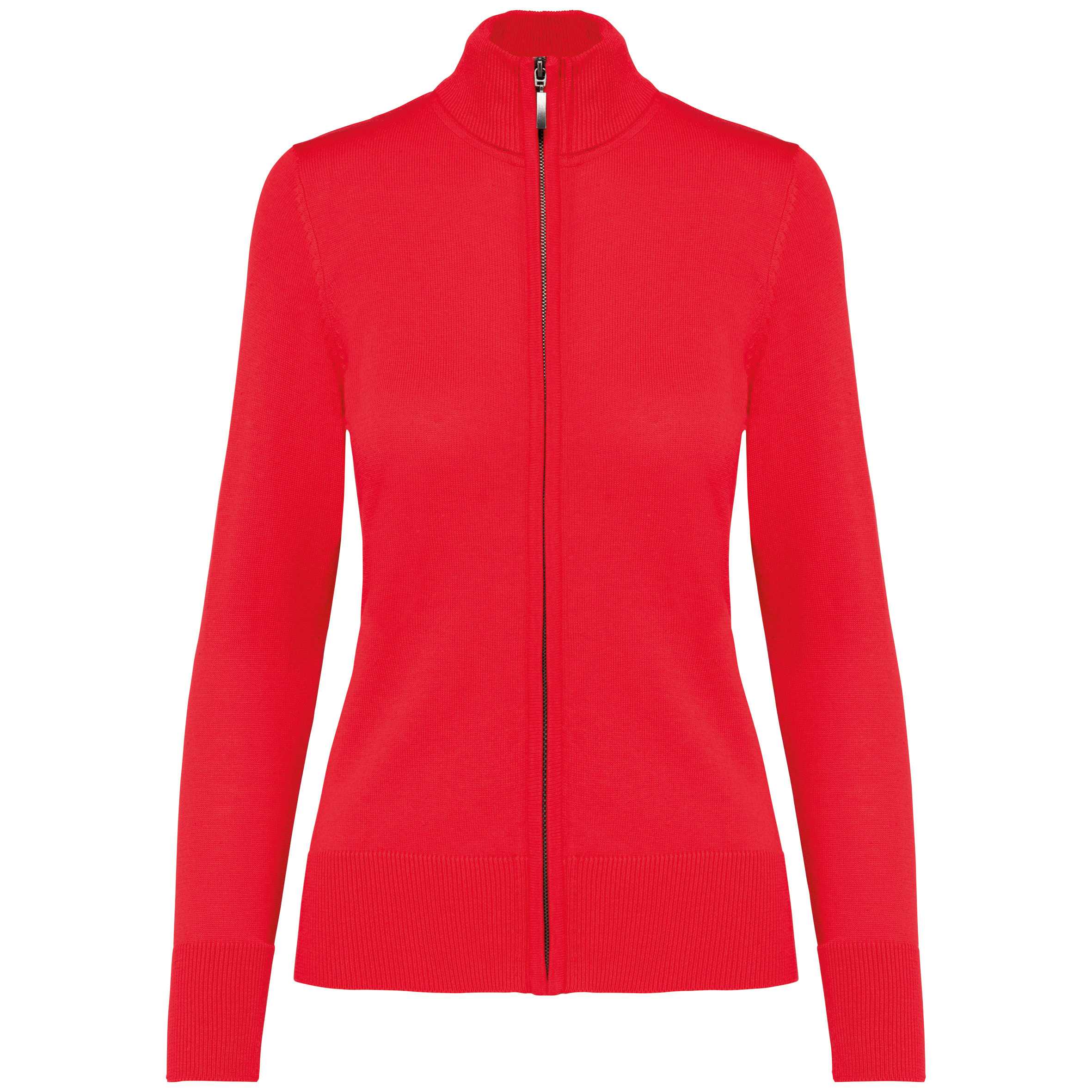 Chaqueta de punto con cremallera mujer Red