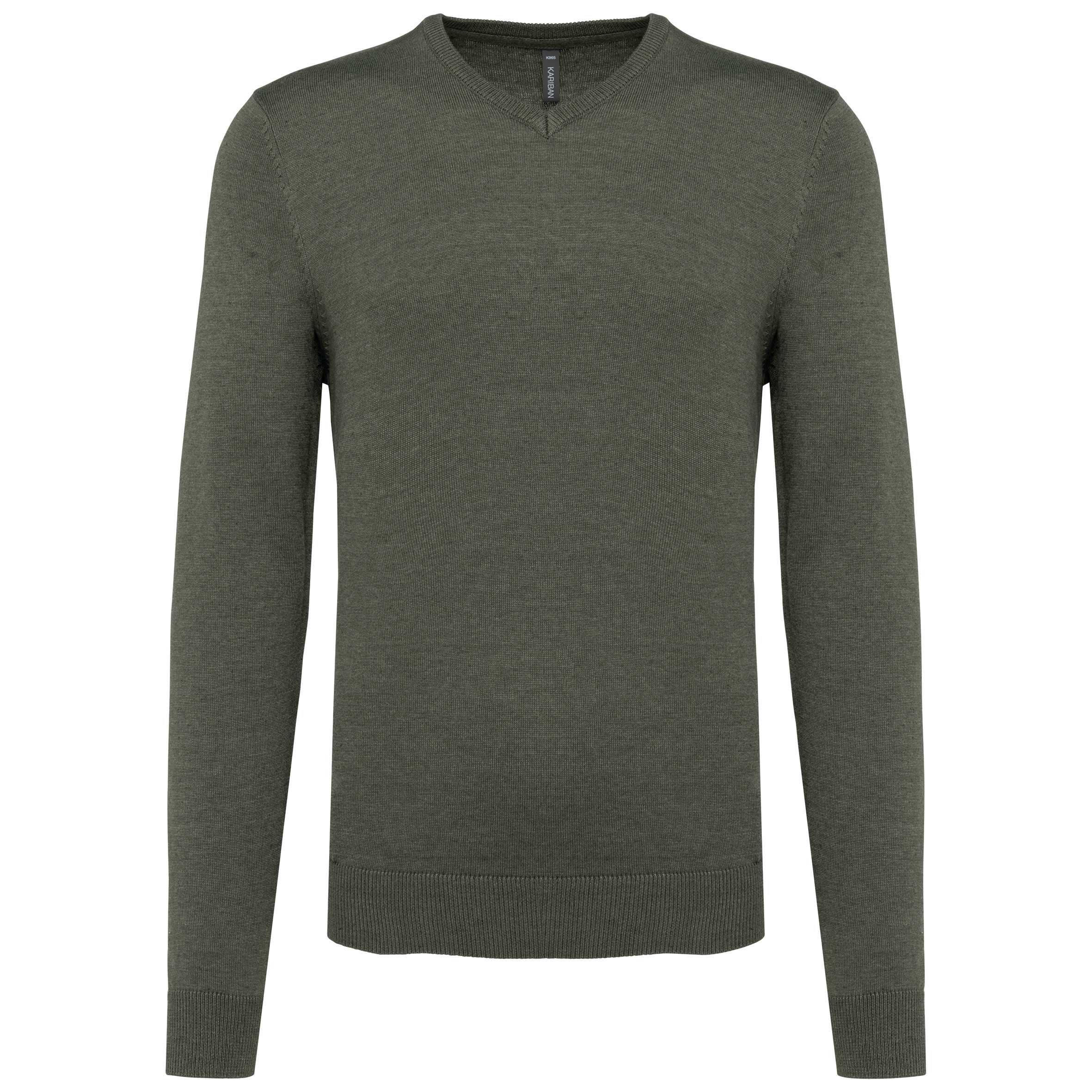 Jersey cuello de pico hombre Green Marble Heather