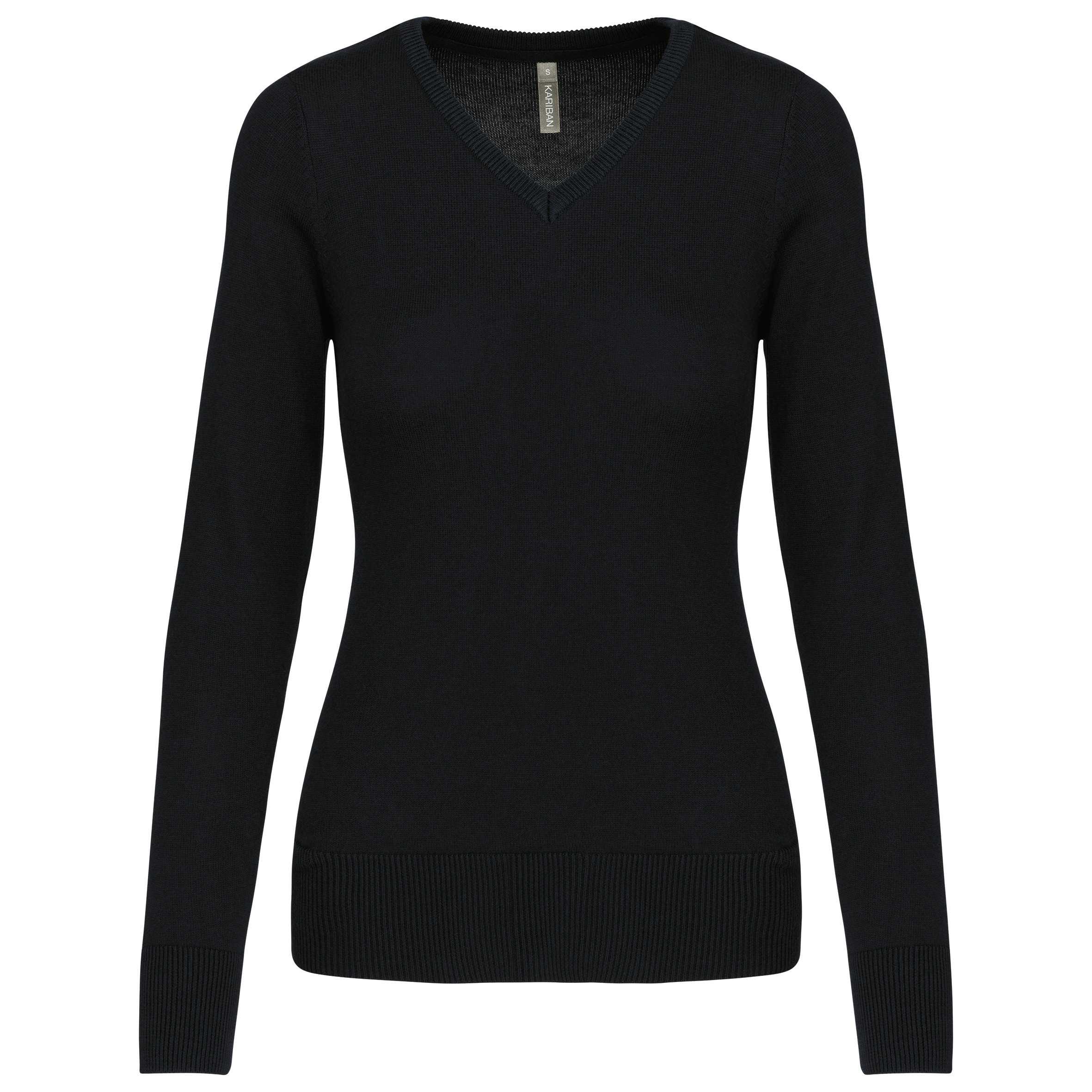 Jersey cuello de pico mujer Black