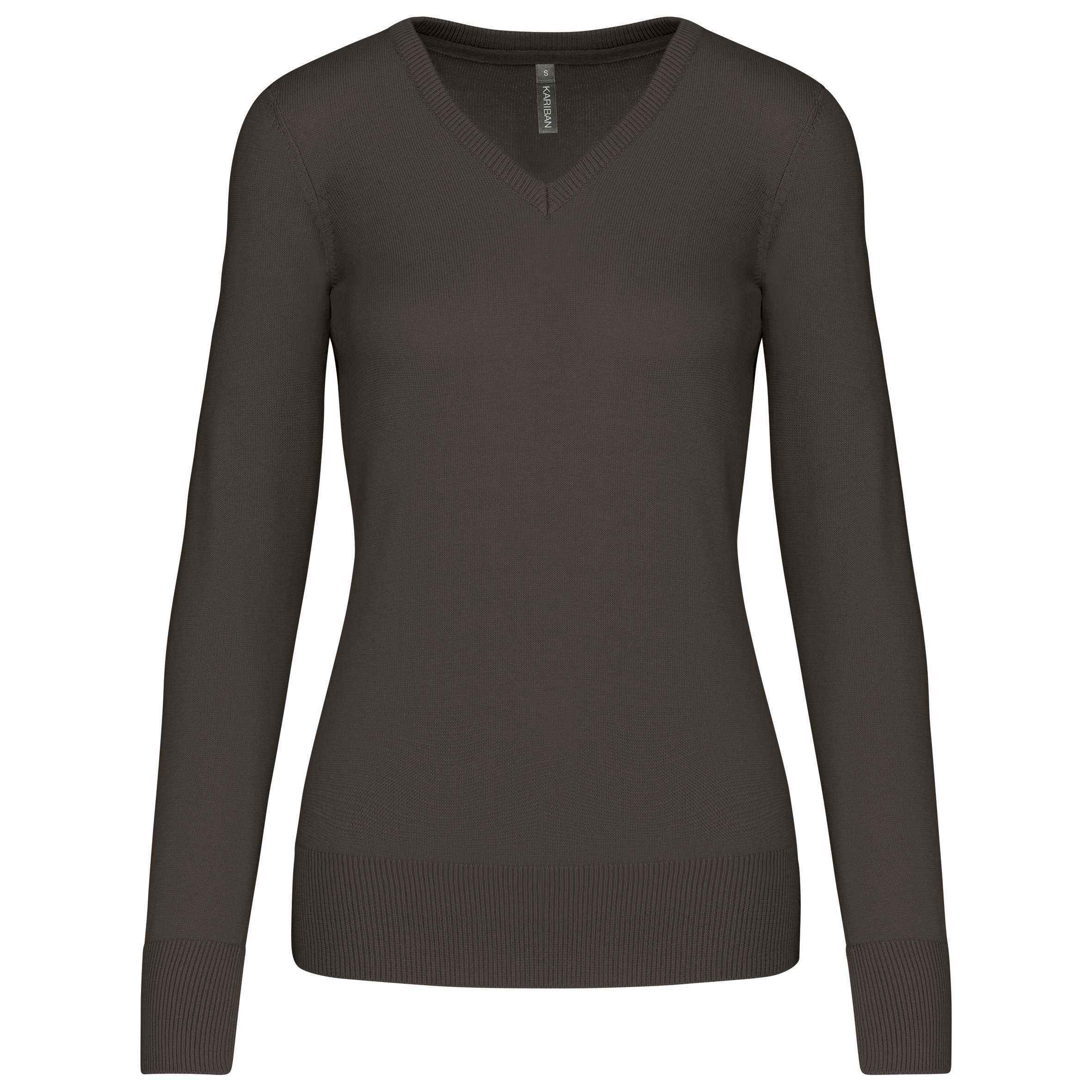 Jersey cuello de pico mujer Dark Grey