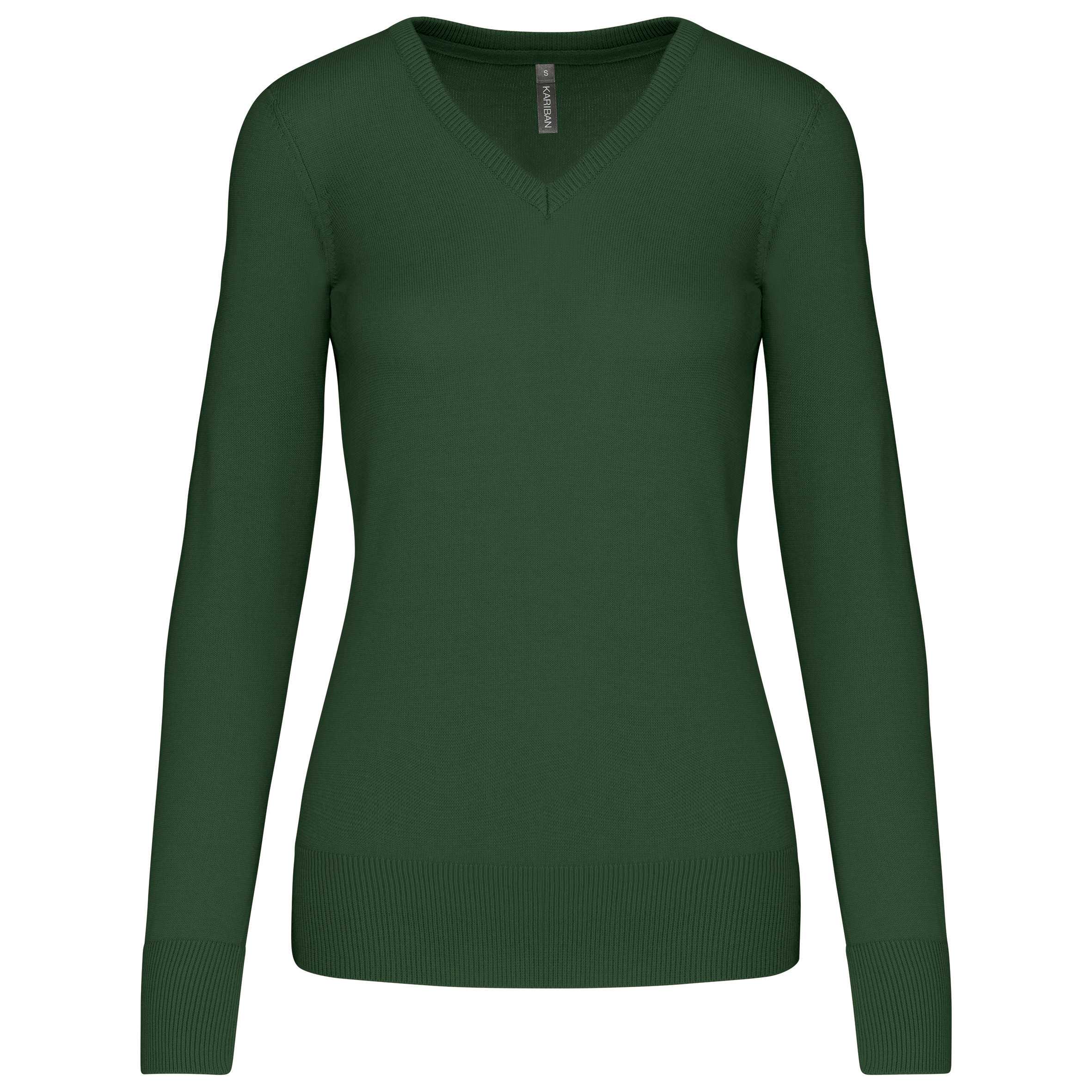 Jersey cuello de pico mujer Forest Green