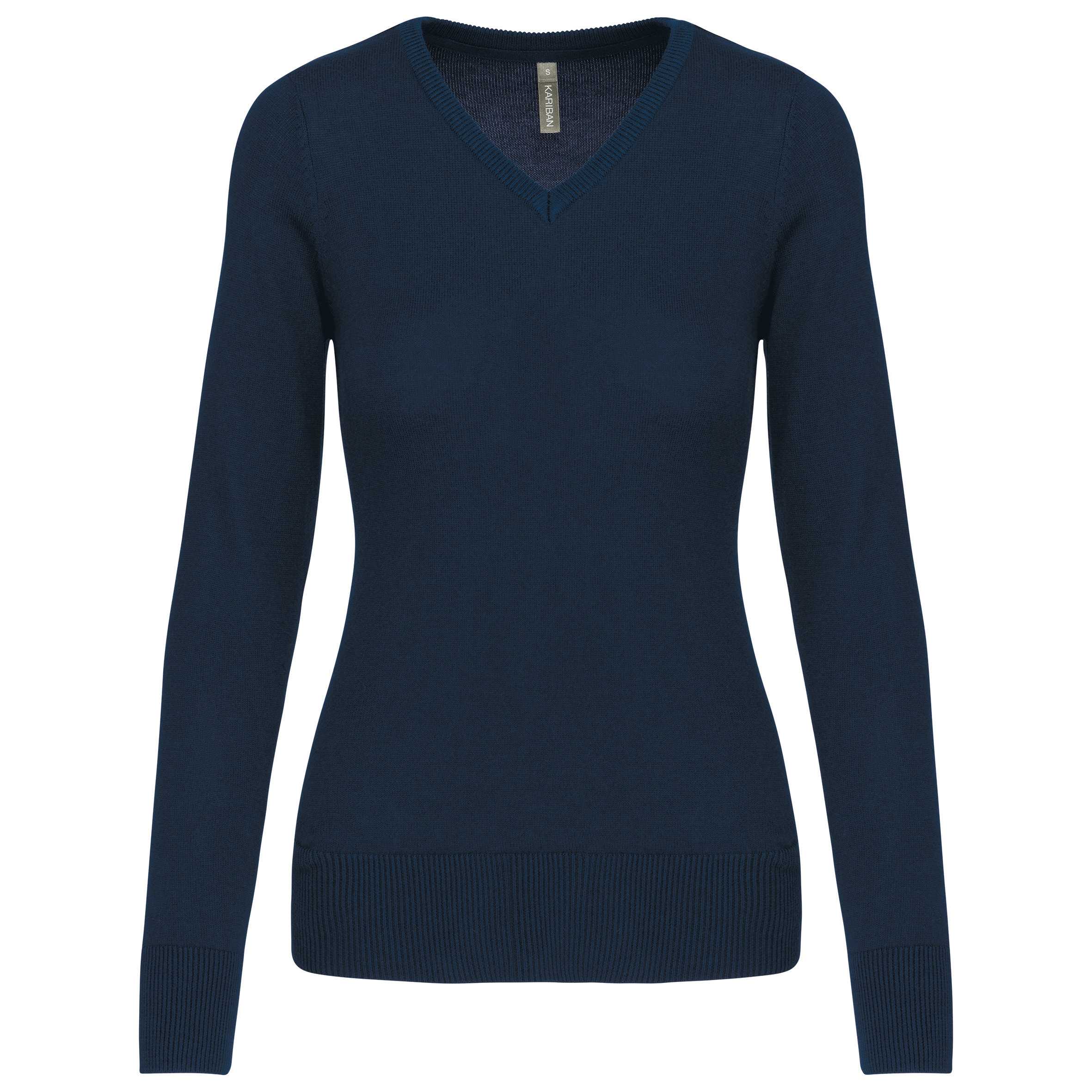 Jersey cuello de pico mujer Navy
