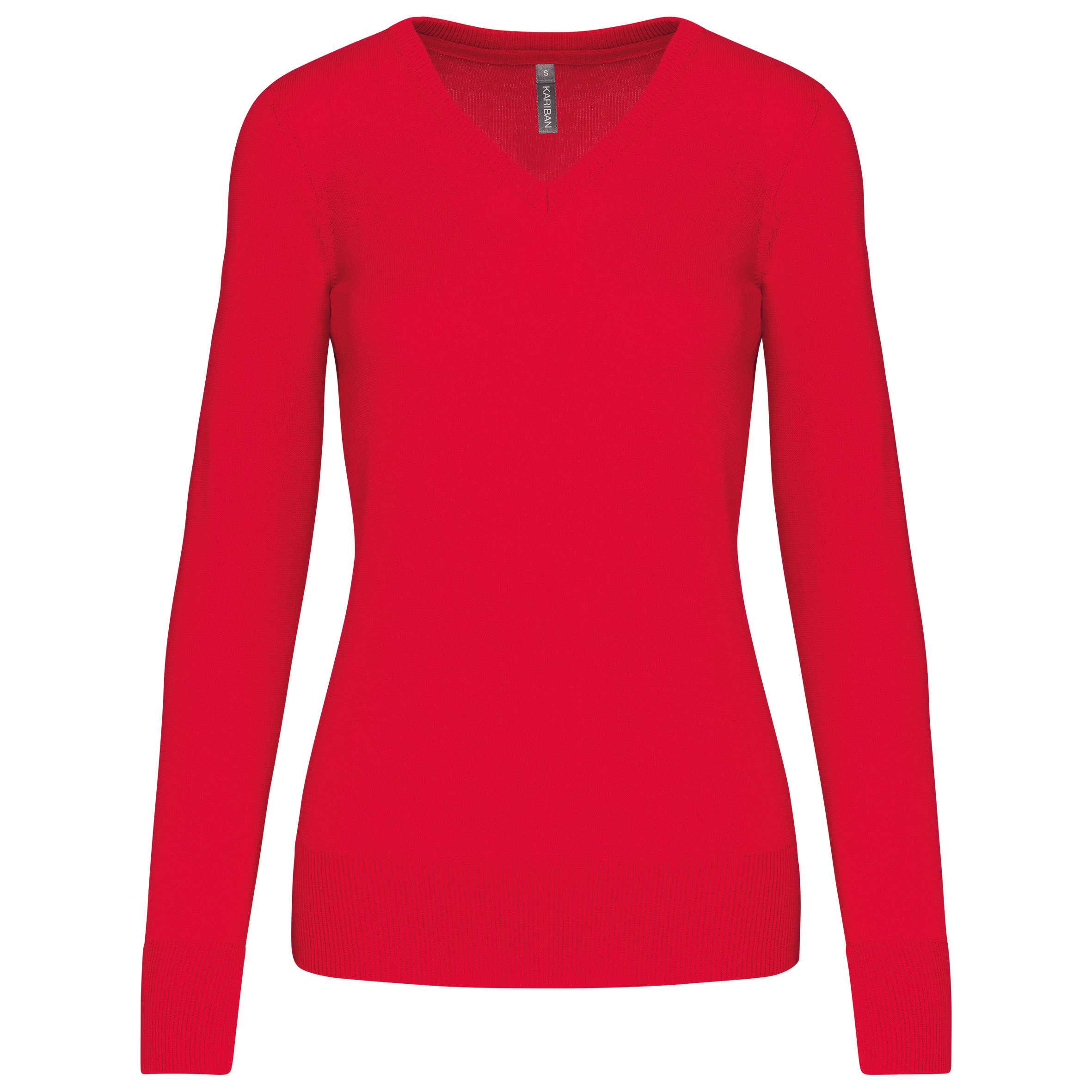 Jersey cuello de pico mujer Red