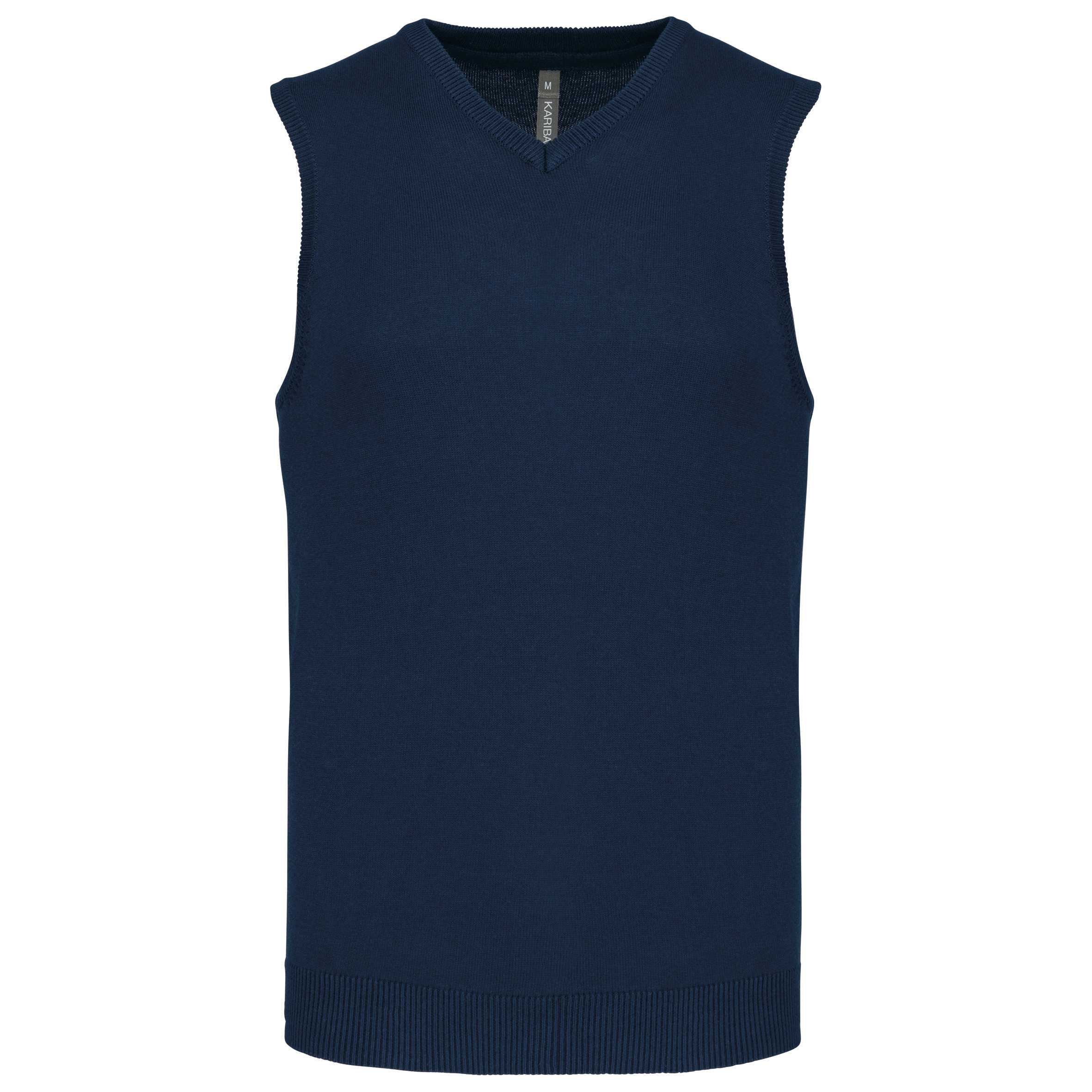 Jersey cuello de pico sin mangas Navy