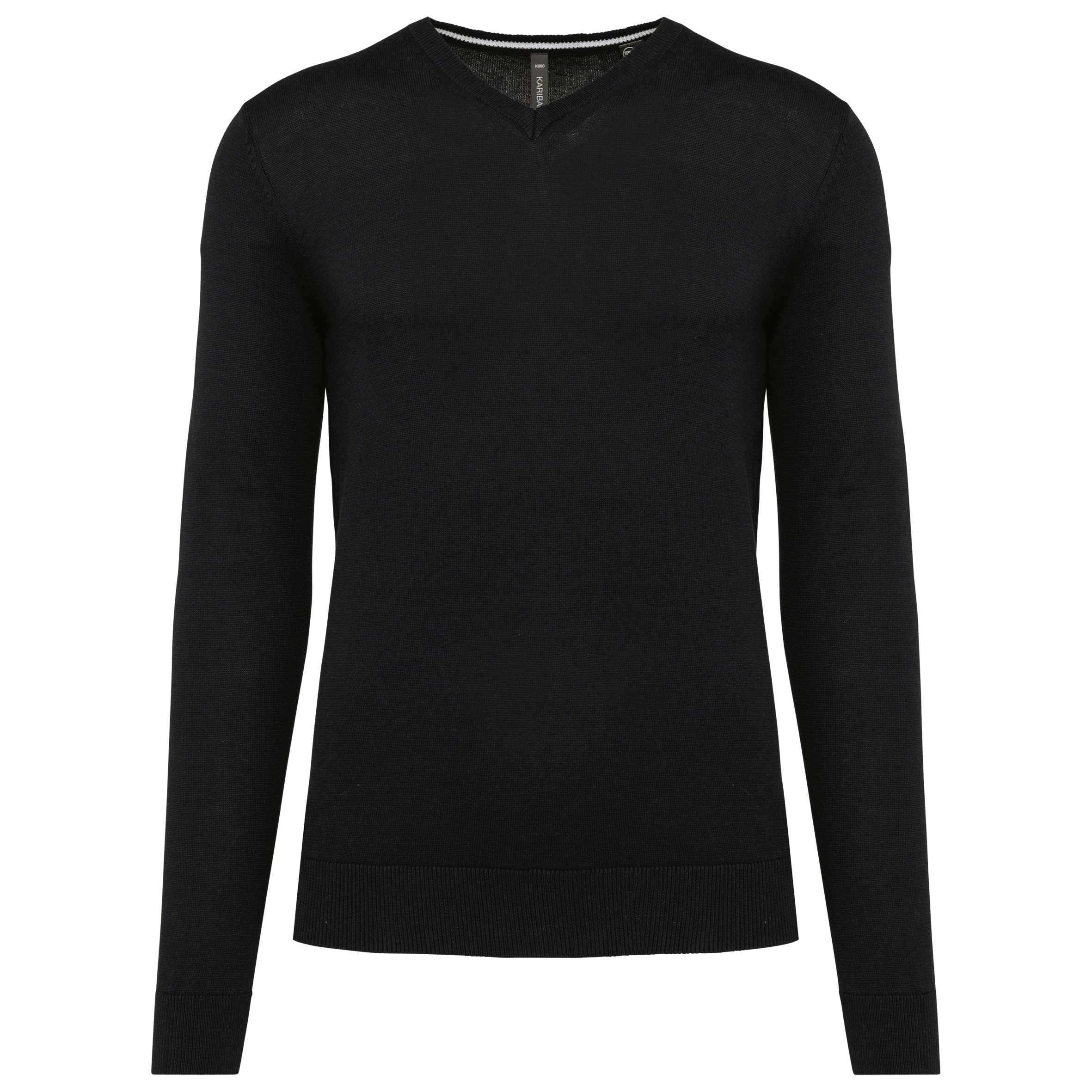 Jersey cuello de pico ecorresponsable hombre Black