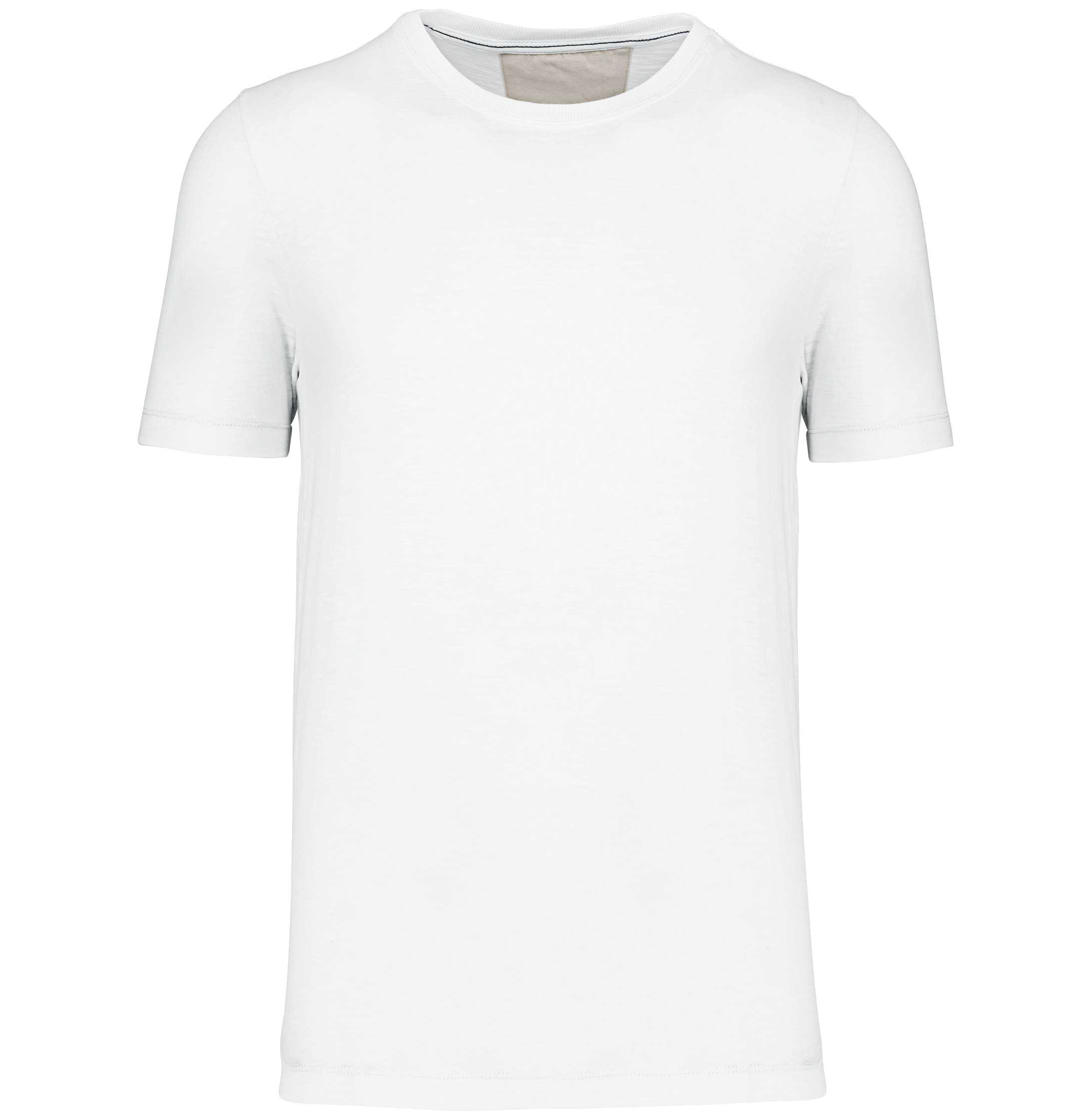 Camiseta Slub ecorresponsable cuello redondo y manga corta - 160 g White
