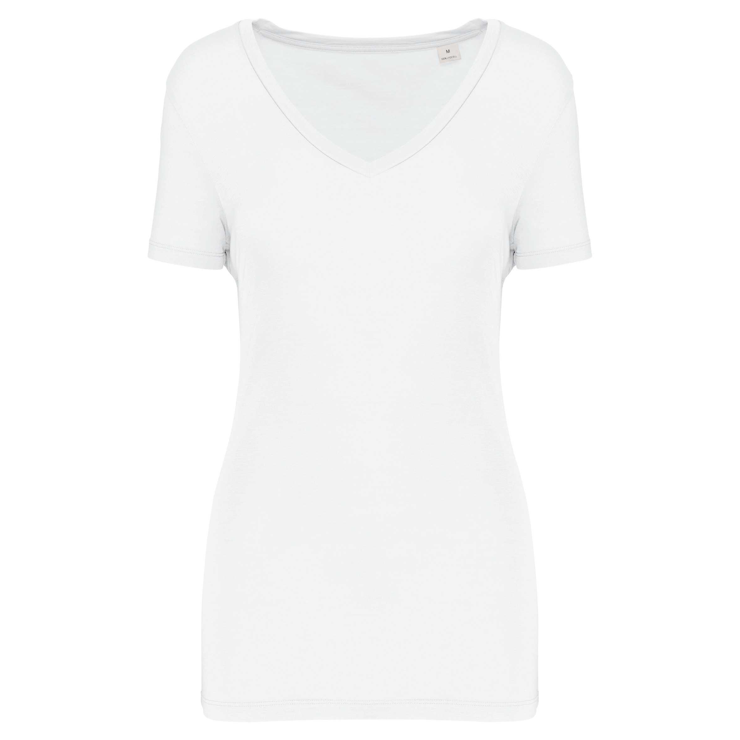 Camiseta lyocell Tencel™ cuello de pico manga corta - 145 g White